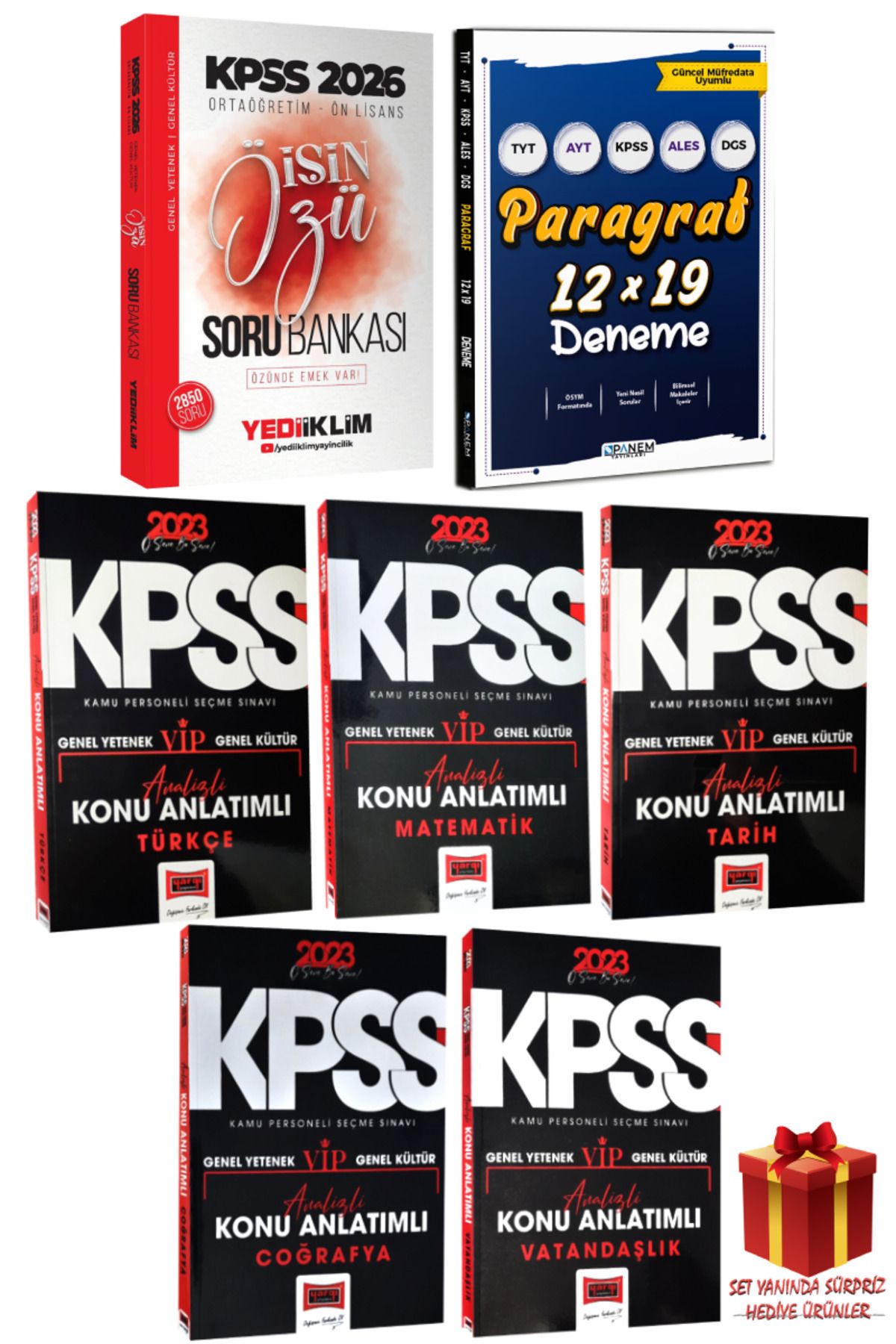 Yediiklim Yayınları 2026 Kpss Ortaöğretim-ön Lisans Işin Özü Soru Bankası Paragraf Deneme Tüm Dersler Konu Anlatımlı