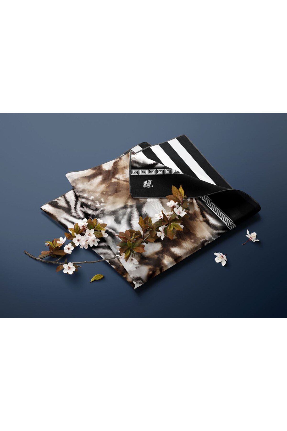 Levidor-Striped Leopard Pattern Sparkling Crystal Scarf 2