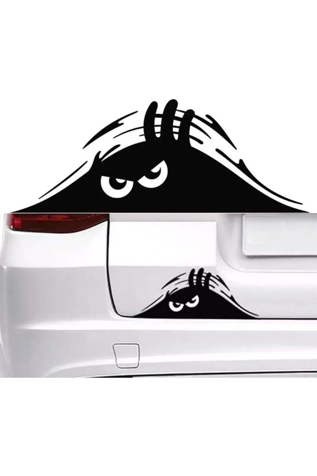 emrgarage Bagajdan Bakan Kızgın Hayalet Oto Sticker 30x10 Cm Siyah