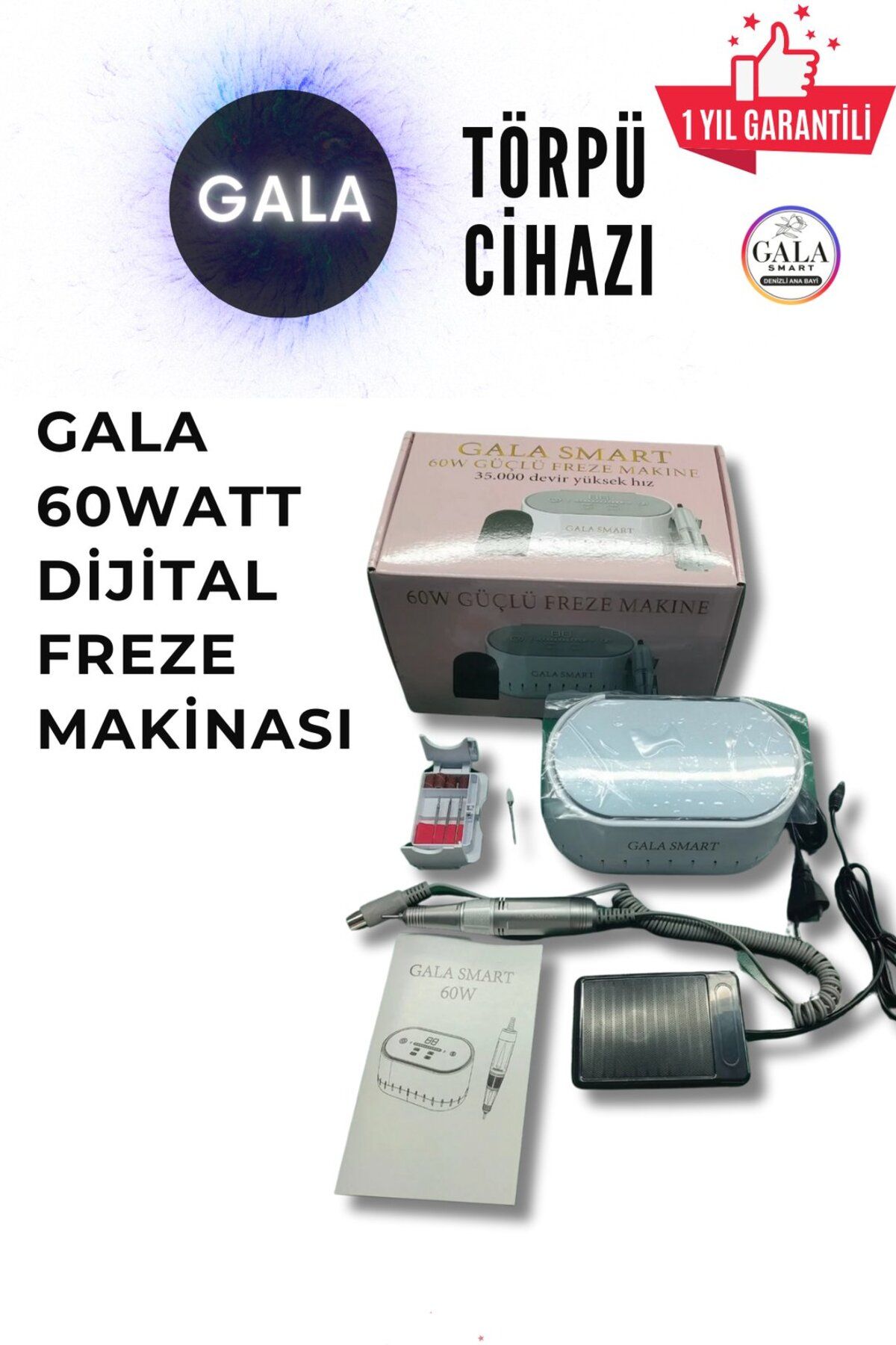 gala smart PROTEZ TIRNAK FREZE TÖRPÜ MAKİNESİ CİHAZI