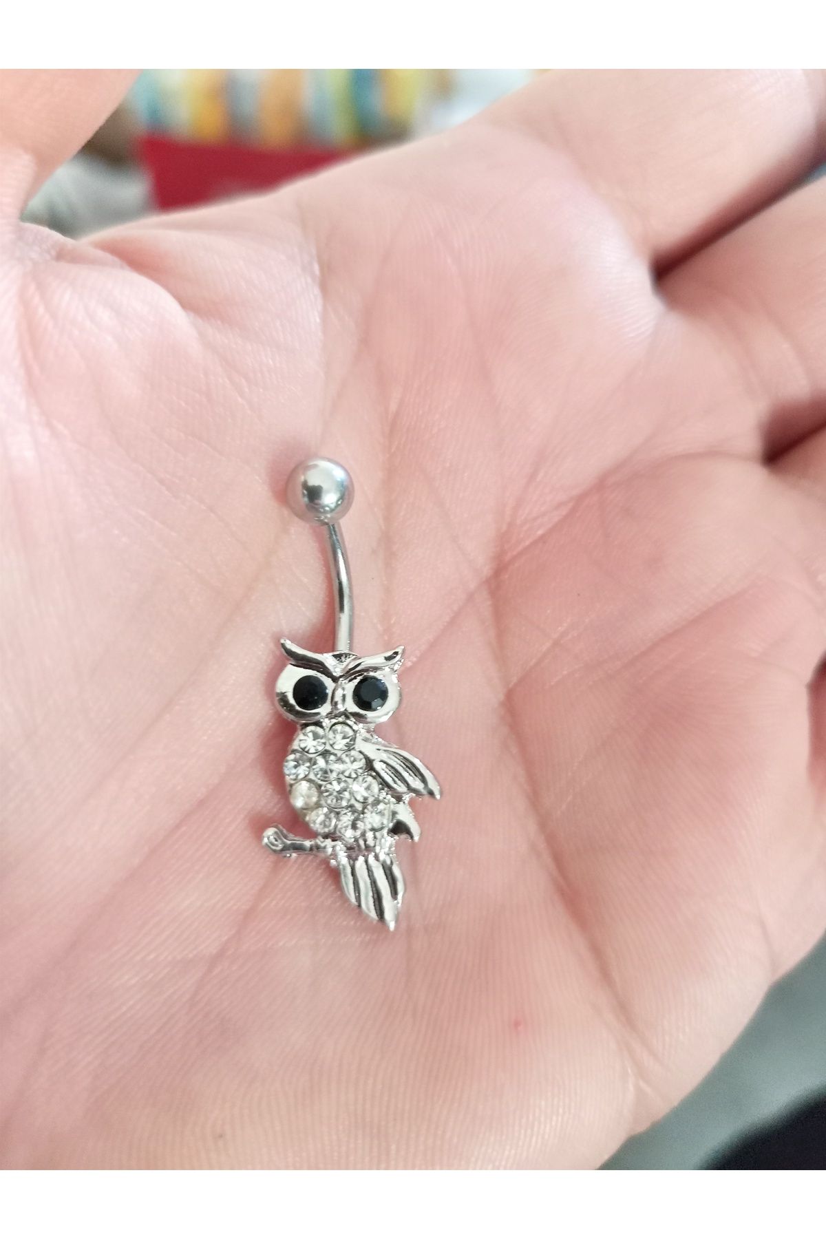 BUĞLEM Göbek Piercing Cerrahi Çelik 316L Gümüş Renk Paslanmaz Kararmaz