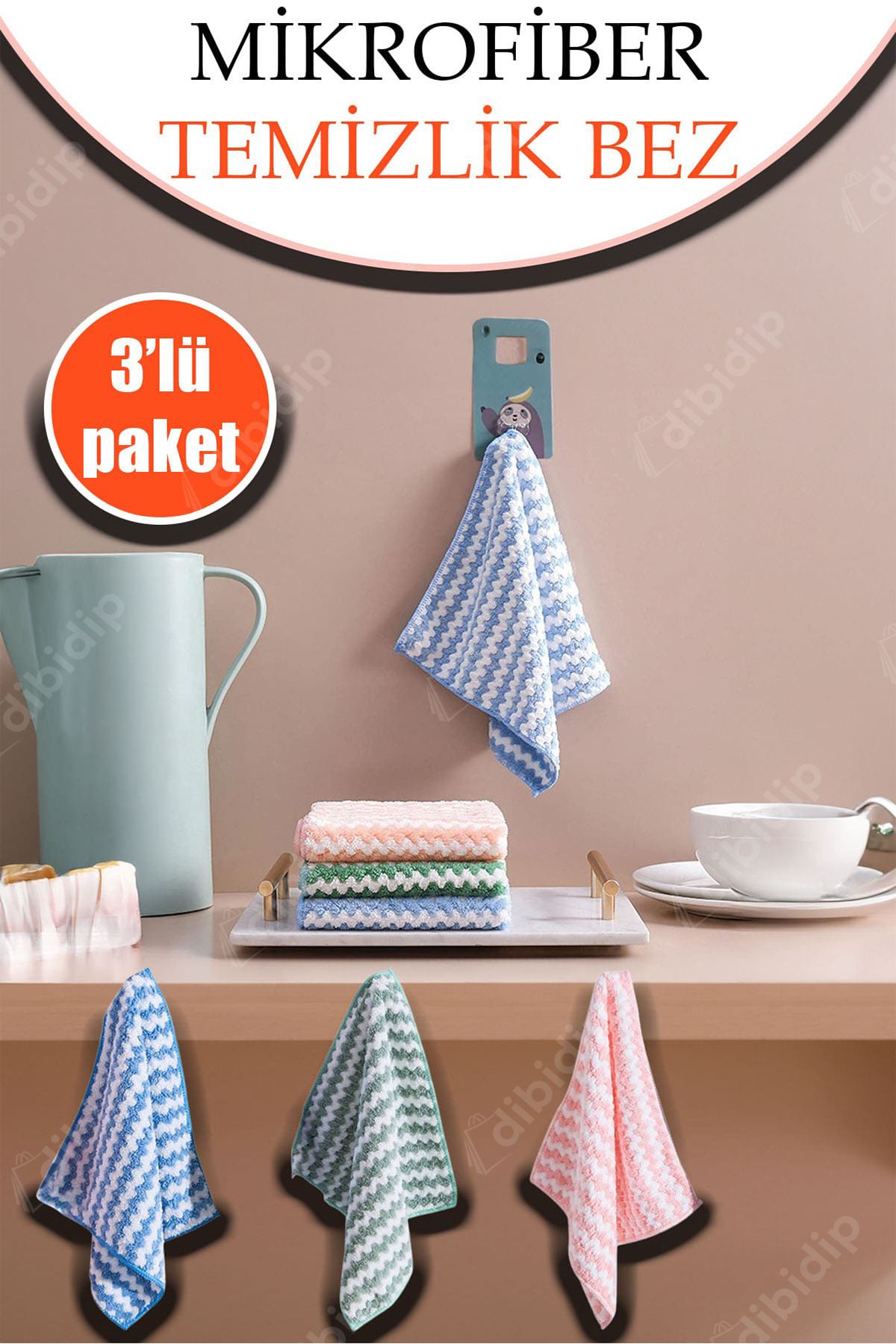 CMT 💦Üçlü Mikrofiber Temizlik Bezi