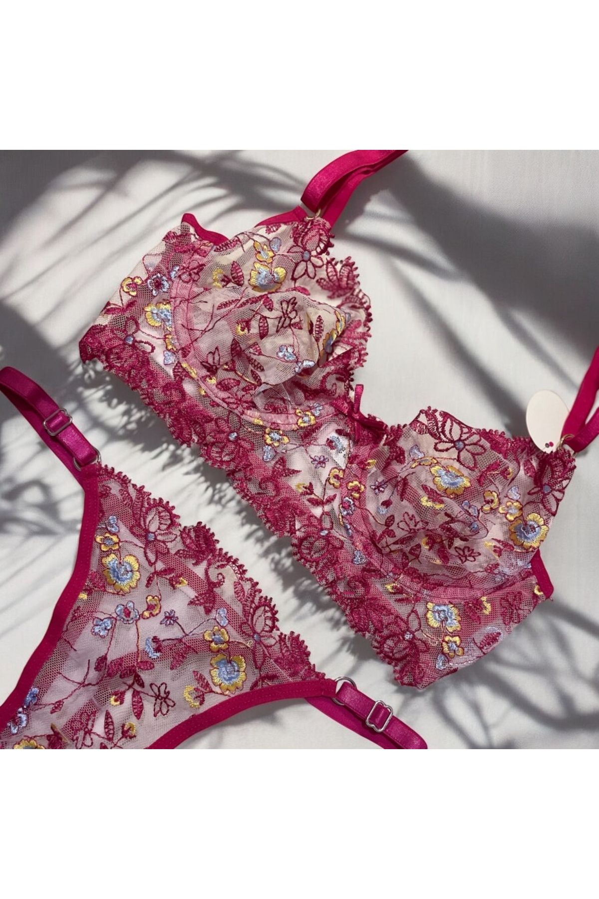 love secret Pembe Çiçekli Sütyen Kilot Takım