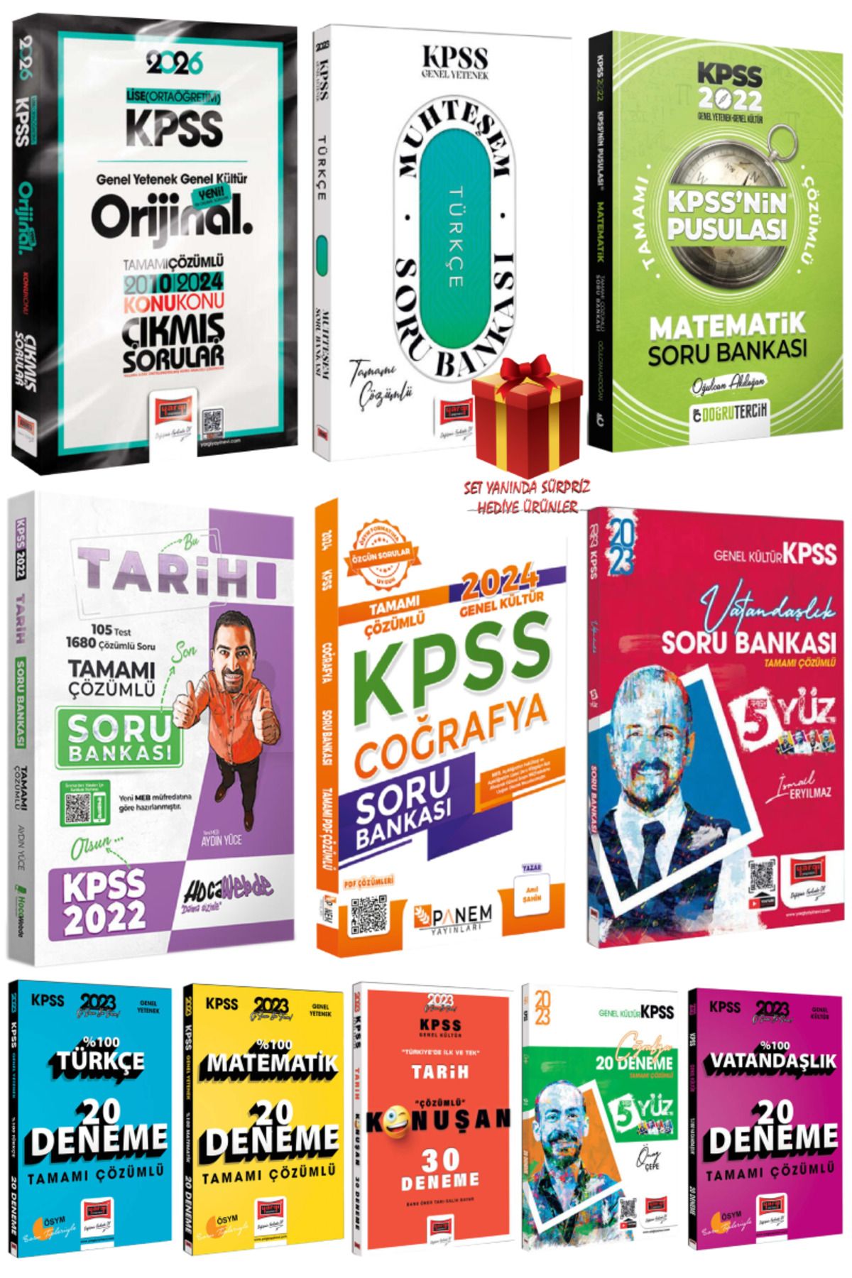 Yargı Yayınları 2026 KPSS Lise-Ortaöğretim Çıkmış Sorular+Türkçe Matematik Tarih Coğrafya Vatandaşlık SB+Deneme
