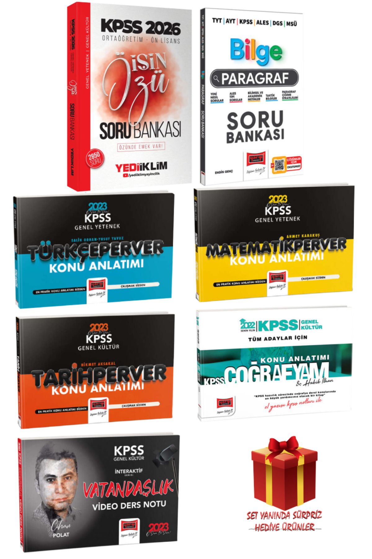 Yediiklim Yayınları 2026KPSS Ortaöğretim-Ön Lisans SB+Bilge Paragraf+Türkçe Matematik Tarih Coğrafya Vatandaşlık Soru B.