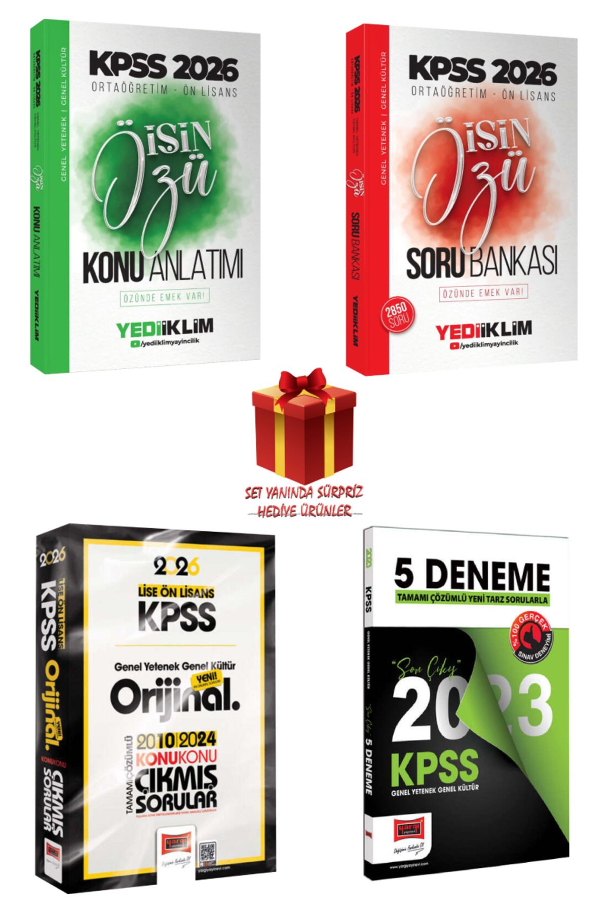 Yediiklim Yayınları 2026 KPSS İşin Özü Konu Anlatımı+ Soru Bankası + Yargı Orijinal 2010-2024 Konu Konu Çıkmış Sorular