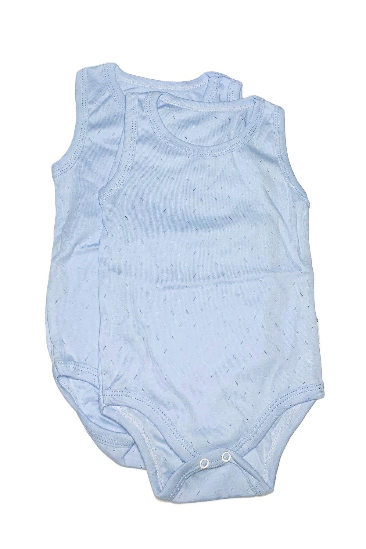 FİYONK Fiyonk mavi 2’li askılı bebek jakarlı atlet body