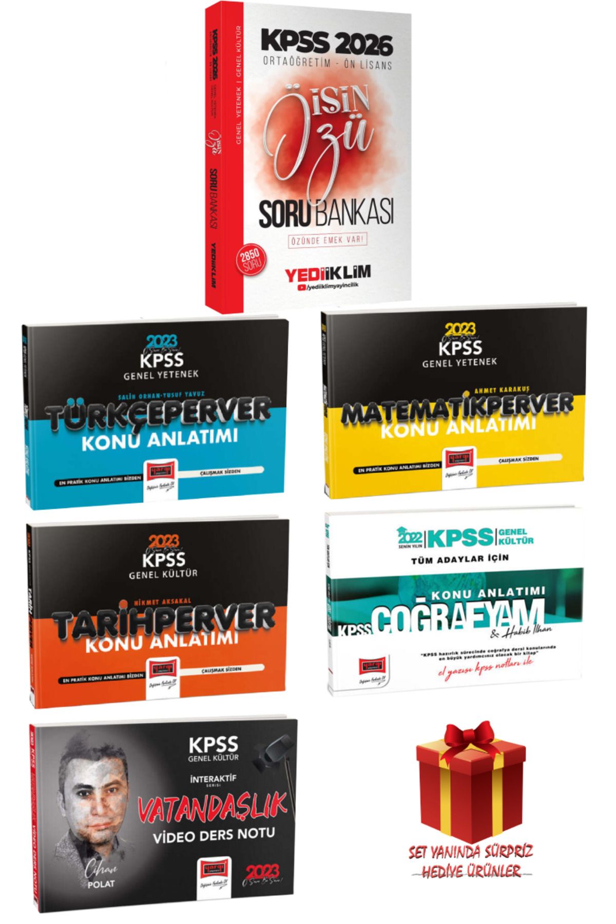 Yediiklim Yayınları 2026 KPSS Ortaöğretim-Ön Lisans İşin Özü Soru Banka+Türkçe Matematik Tarih Coğrafya Vatandaşlık Konu