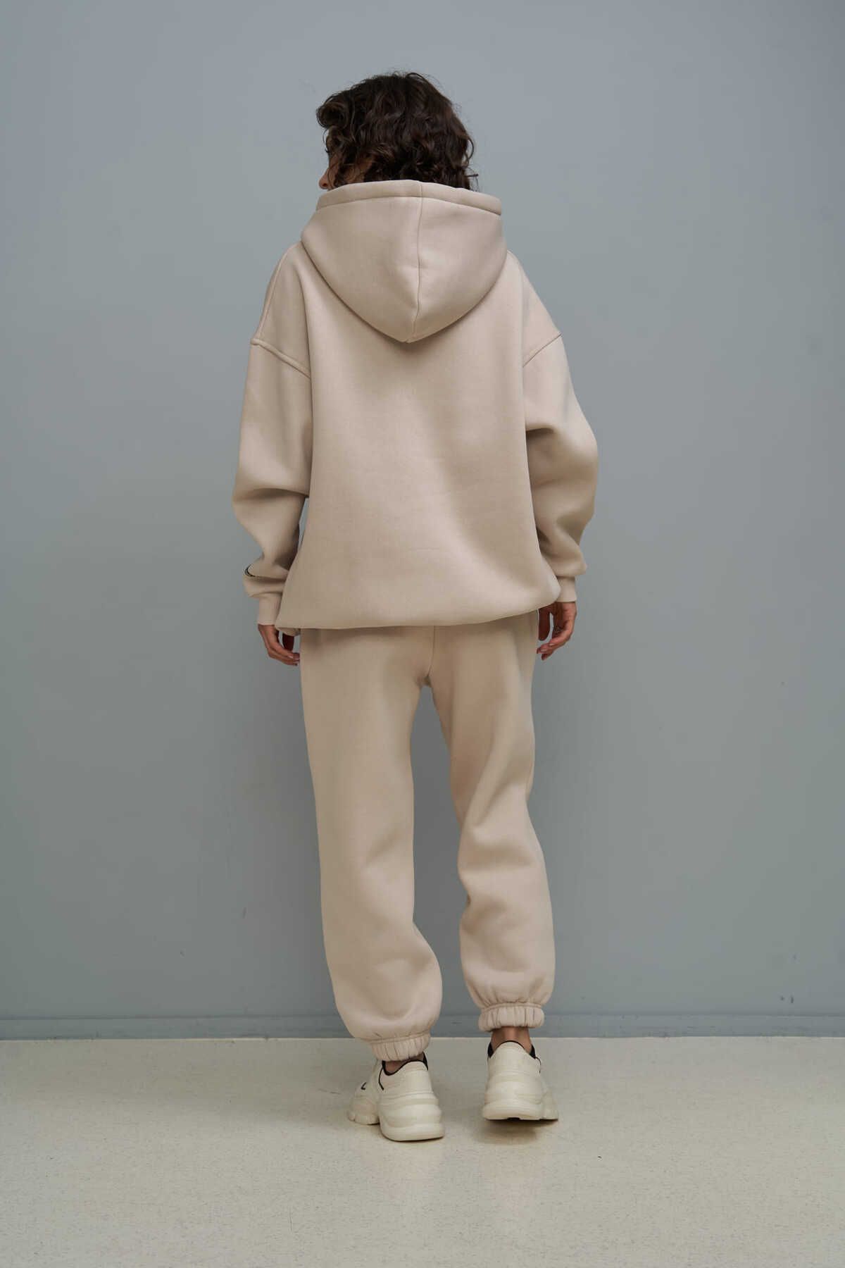 MAİ COLLECTİON-Minimal Print Bone Tracksuit 4
