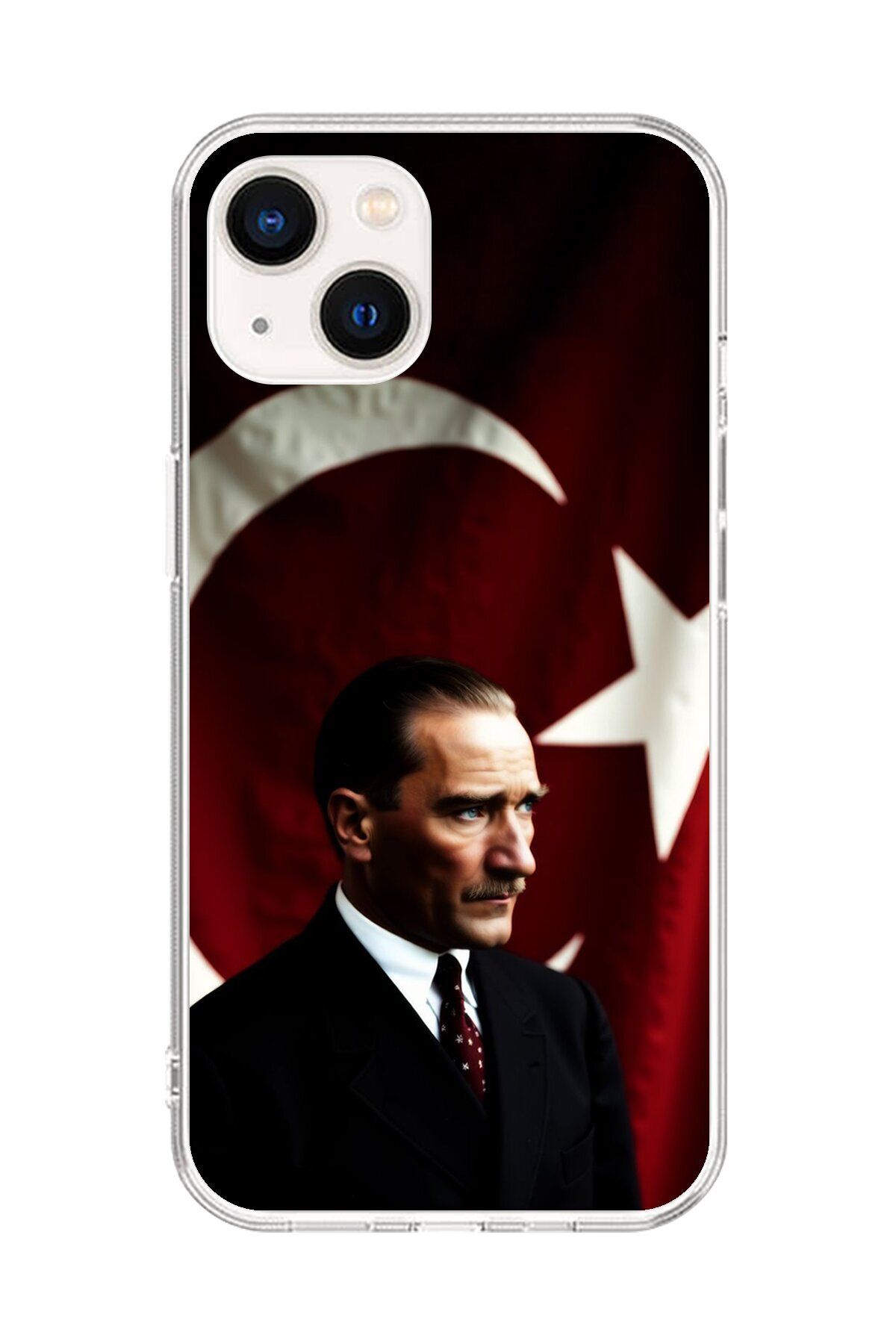 Dali Design iPhone 13 Uyumlu Şeffaf Kılıf Atatürk 4 Tasarımlı