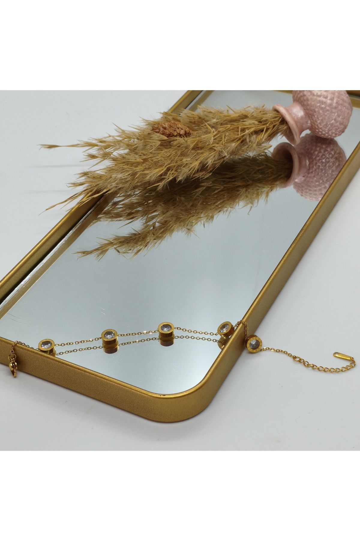 Butik MONARE Taş Detaylı 316L Çelik Bileklik