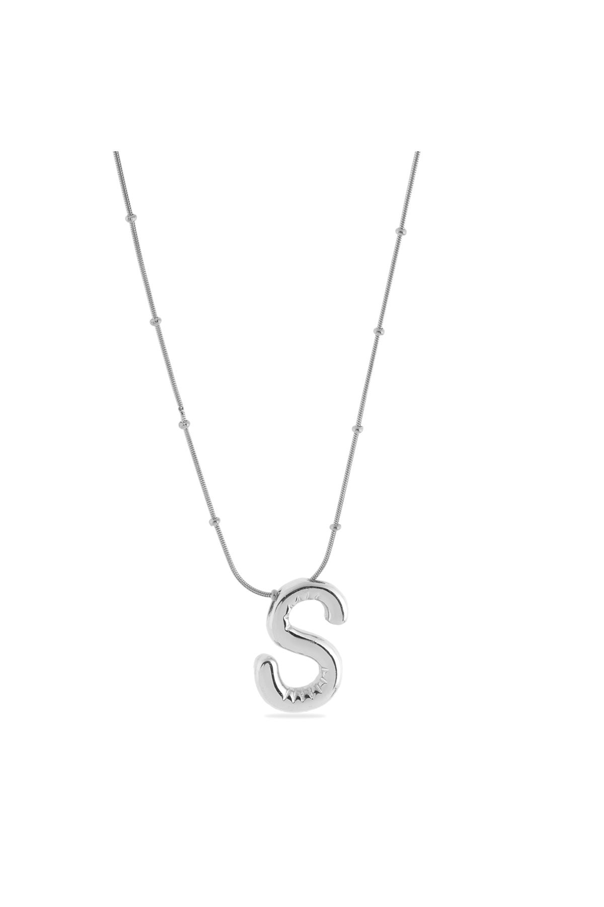 Akoya S HARF BALON SILVER ÇELİK KOLYE