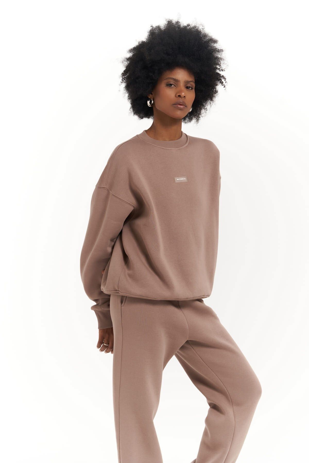 MAİ COLLECTİON-Σετ φόρμας Romana Crew Neck καφέ γκρι 7