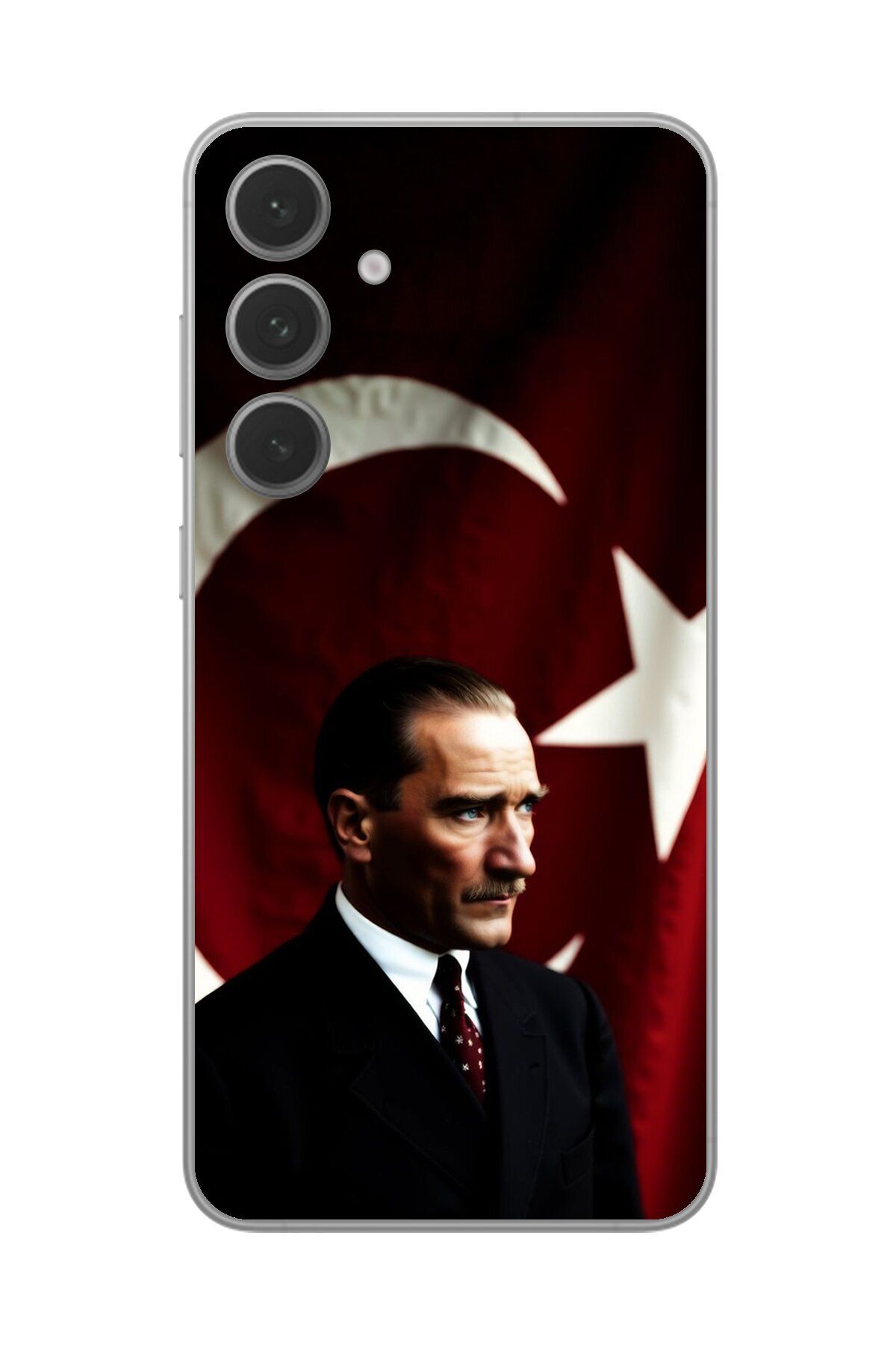 Dali Design Samsung Galaxy S24+ Uyumlu Şeffaf Kılıf Atatürk 4 Tasarımlı