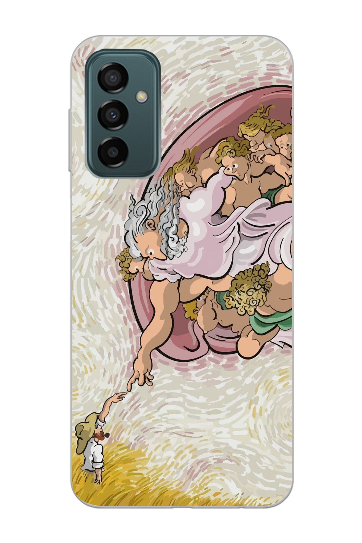 moonset Samsung Galaxy M13 / M23 Uyumlu Van Gogh Tasarımlı Baskılı Şeffaf Telefon Kılıfı