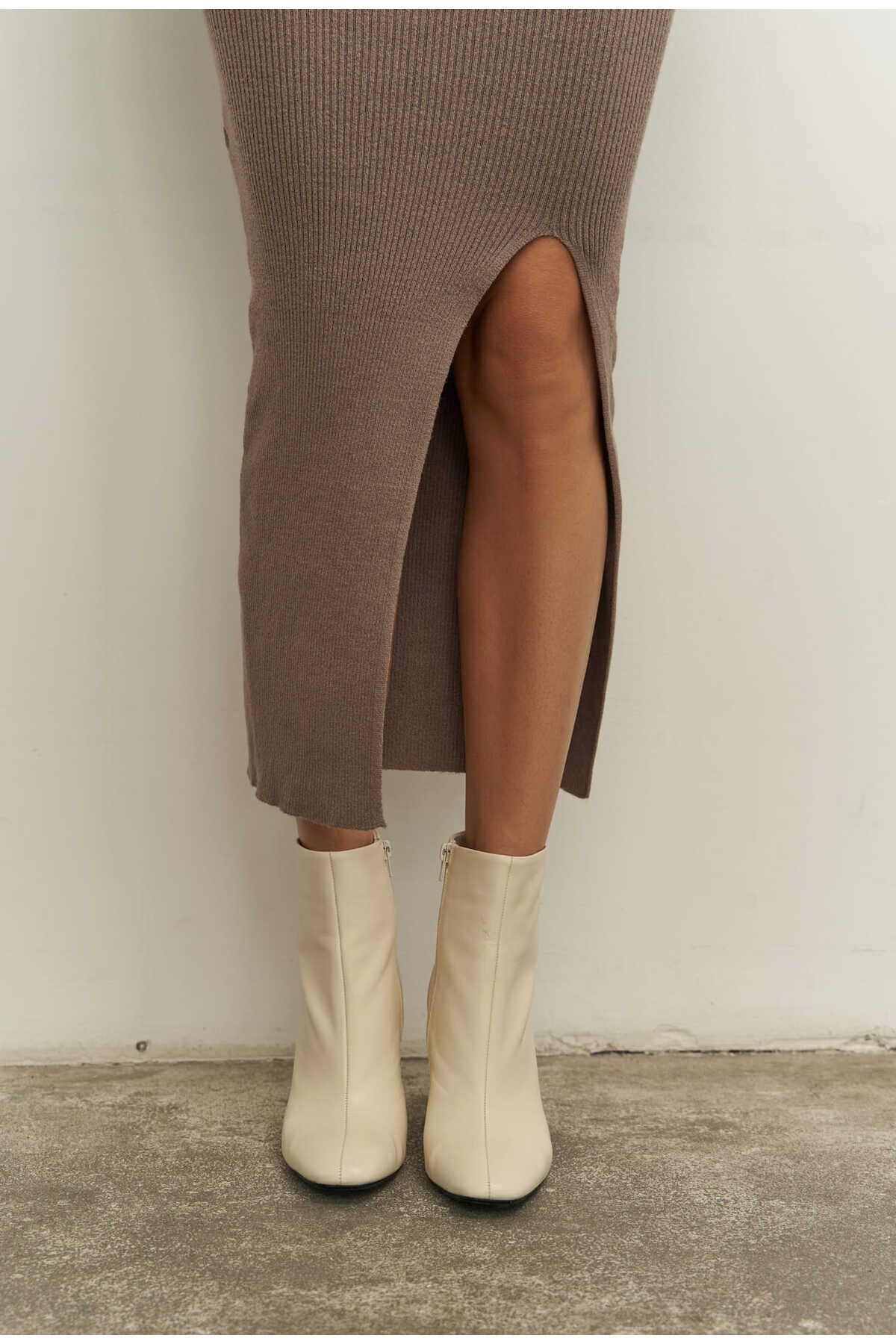 MAİ COLLECTİON-Mai Davinna Mink Knitwear Dress 6