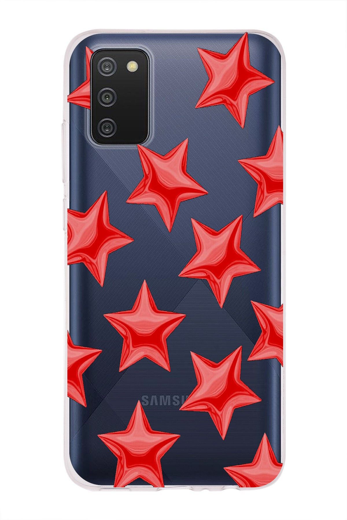 moonset Samsung Galaxy A02S Uyumlu Yıldızlar Tasarımlı Baskılı Şeffaf Telefon Kılıfı