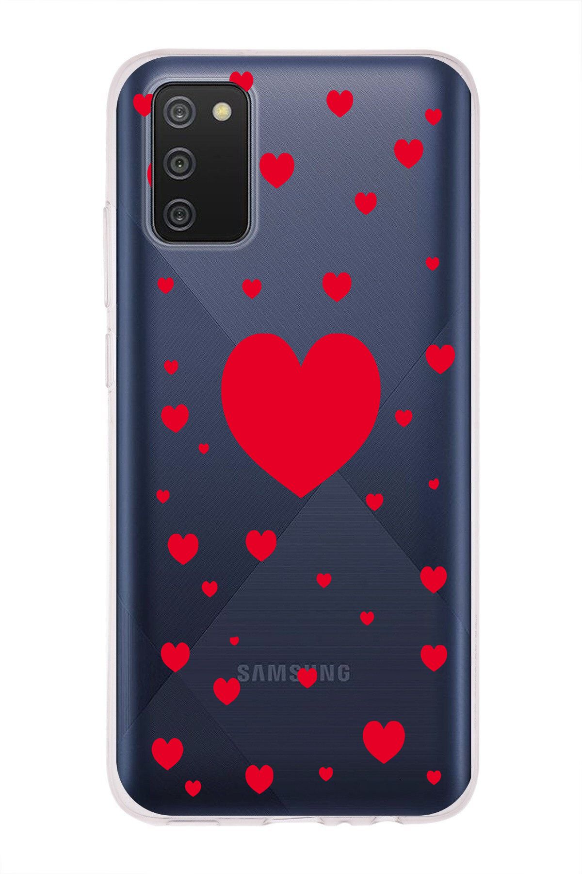 moonset Samsung Galaxy A02S Uyumlu Kalpler Tasarımlı Baskılı Şeffaf Telefon Kılıfı