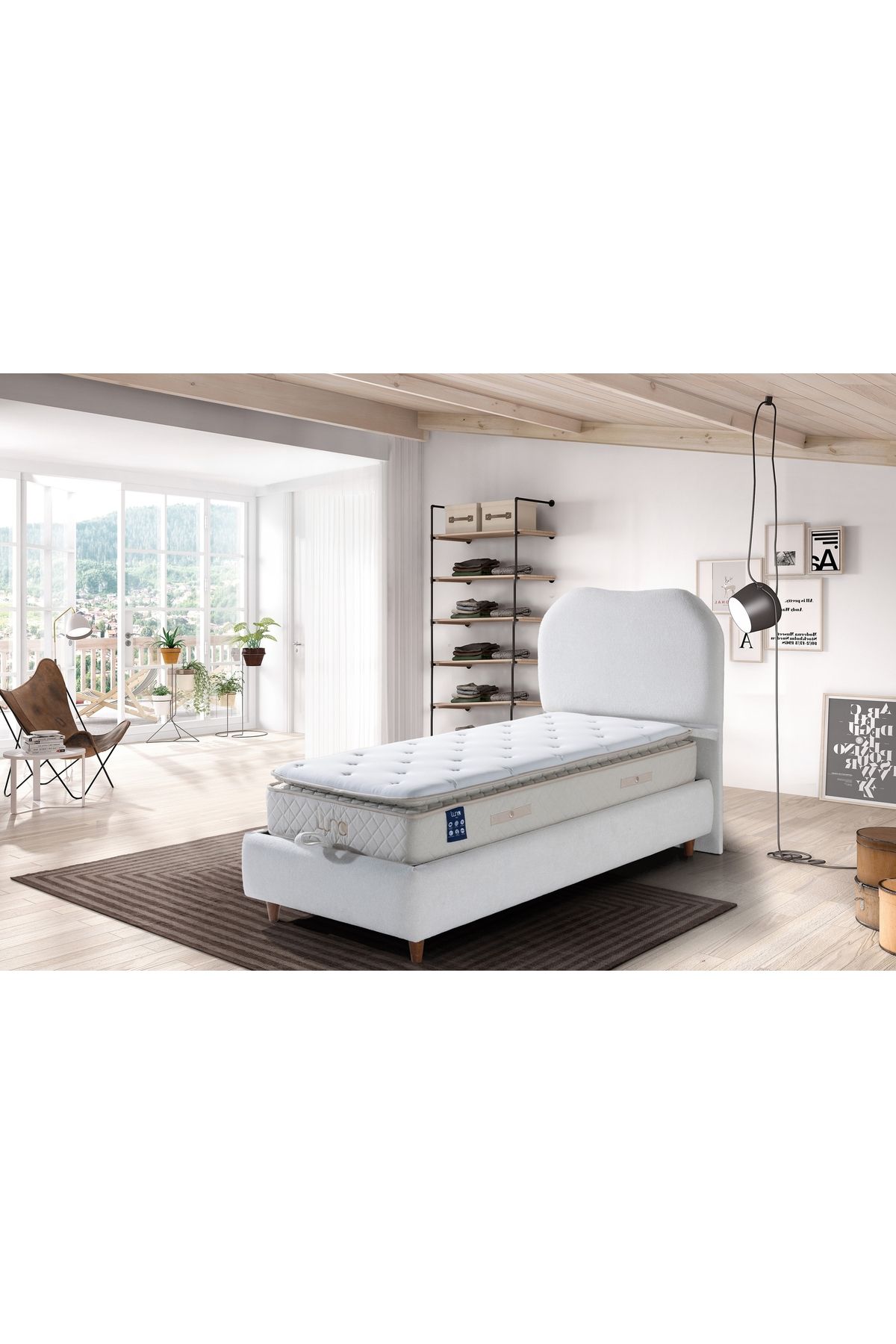 Vivense Luna Trend Baza Ve Başlık Seti, Krem, 90X200