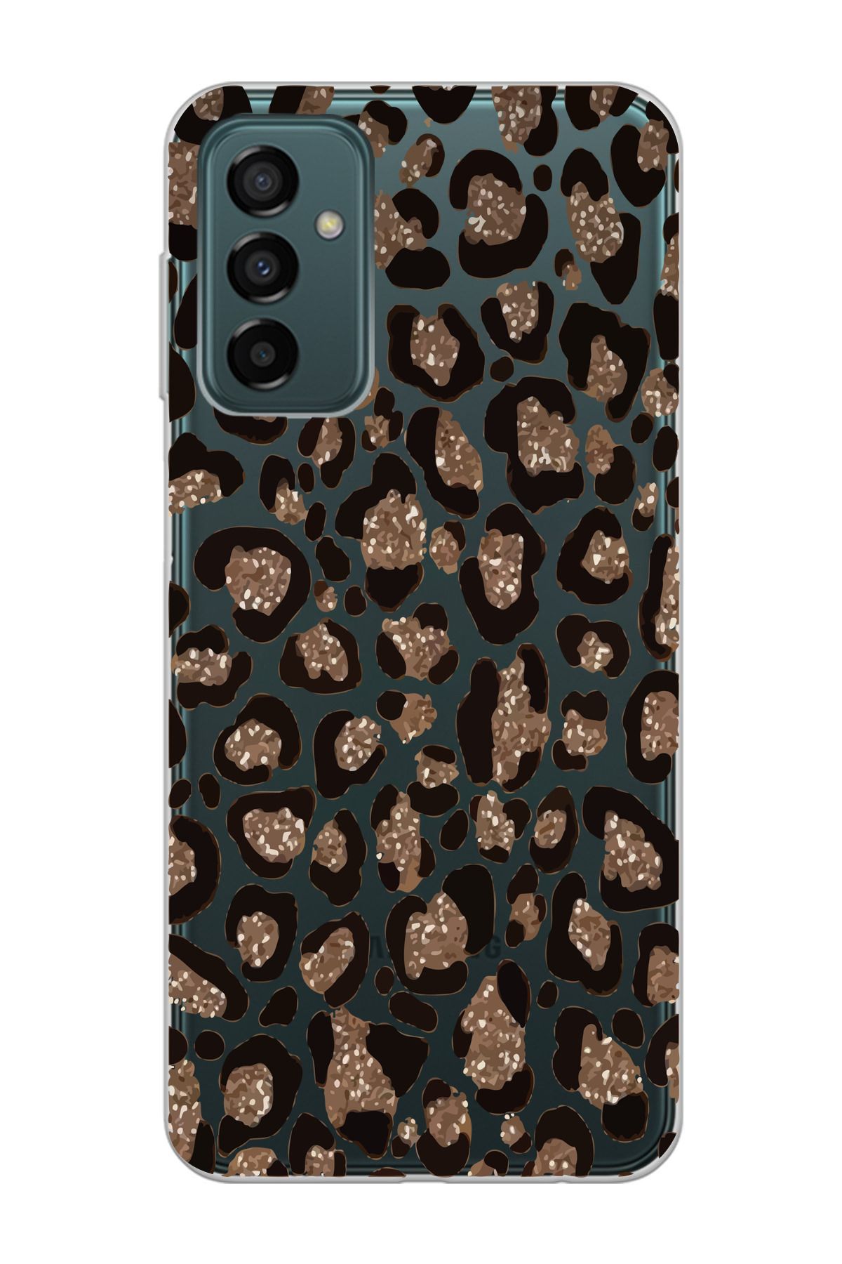 moonset Samsung Galaxy M13 / M23 Uyumlu Leopar Tasarımlı Baskılı Şeffaf Telefon Kılıfı