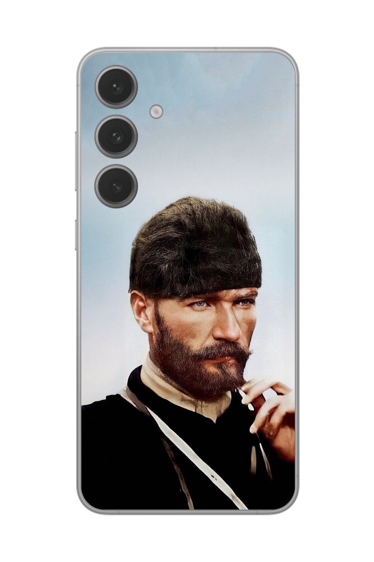 Dali Design Samsung Galaxy S24+ Uyumlu Şeffaf Kılıf Atatürk 2 Tasarımlı
