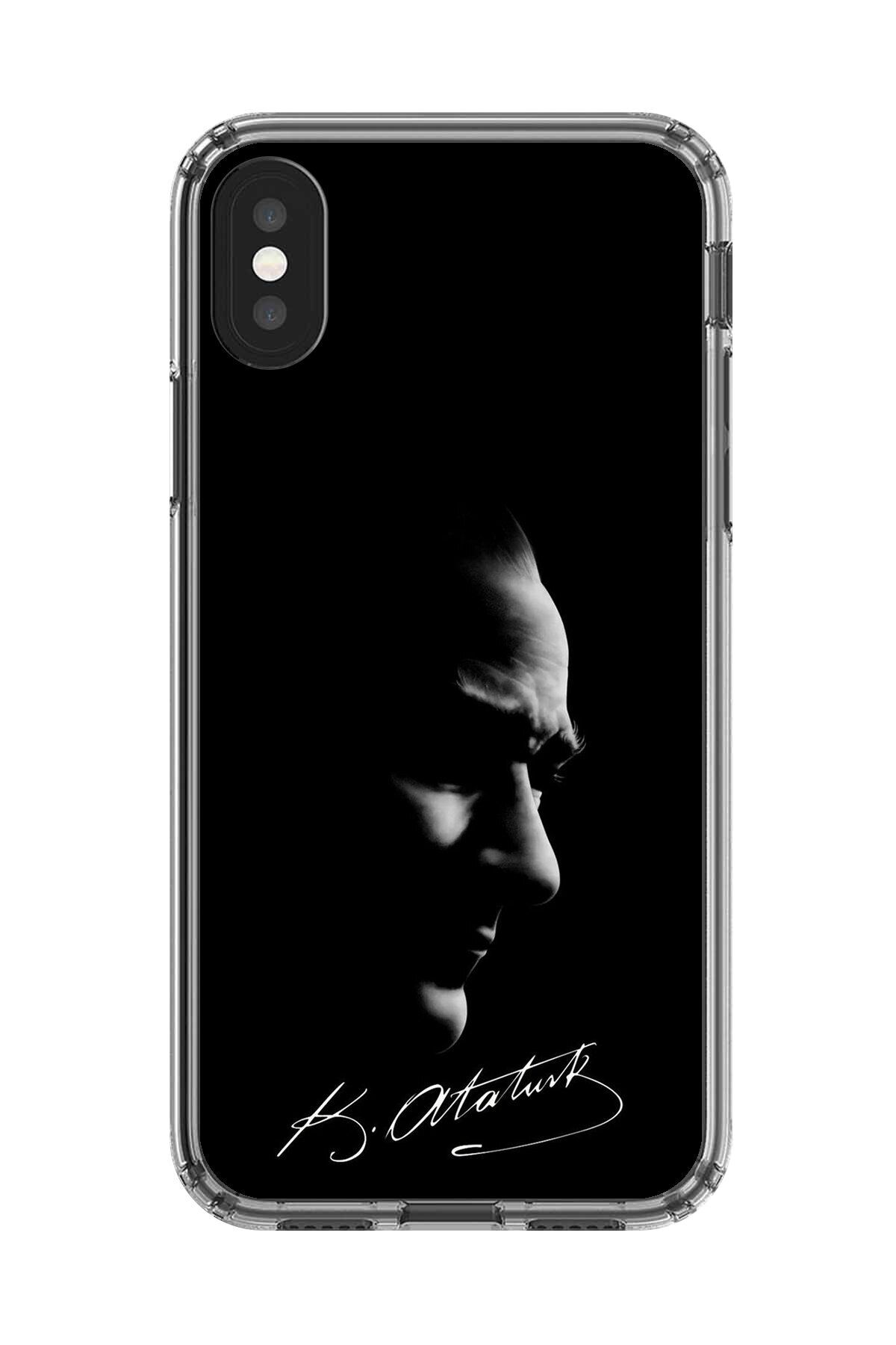 Dali Design iPhone X Uyumlu Şeffaf Kılıf Atatürk 1 Tasarımlı
