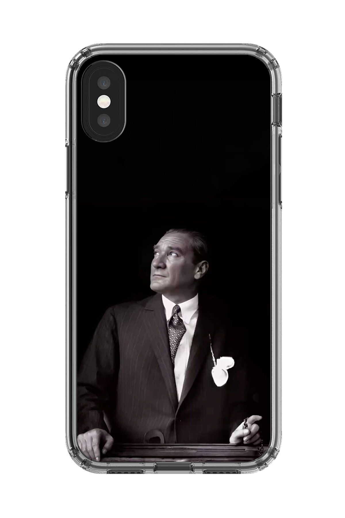 Dali Design iPhone XS Uyumlu Şeffaf Kılıf Atatürk 3 Tasarımlı