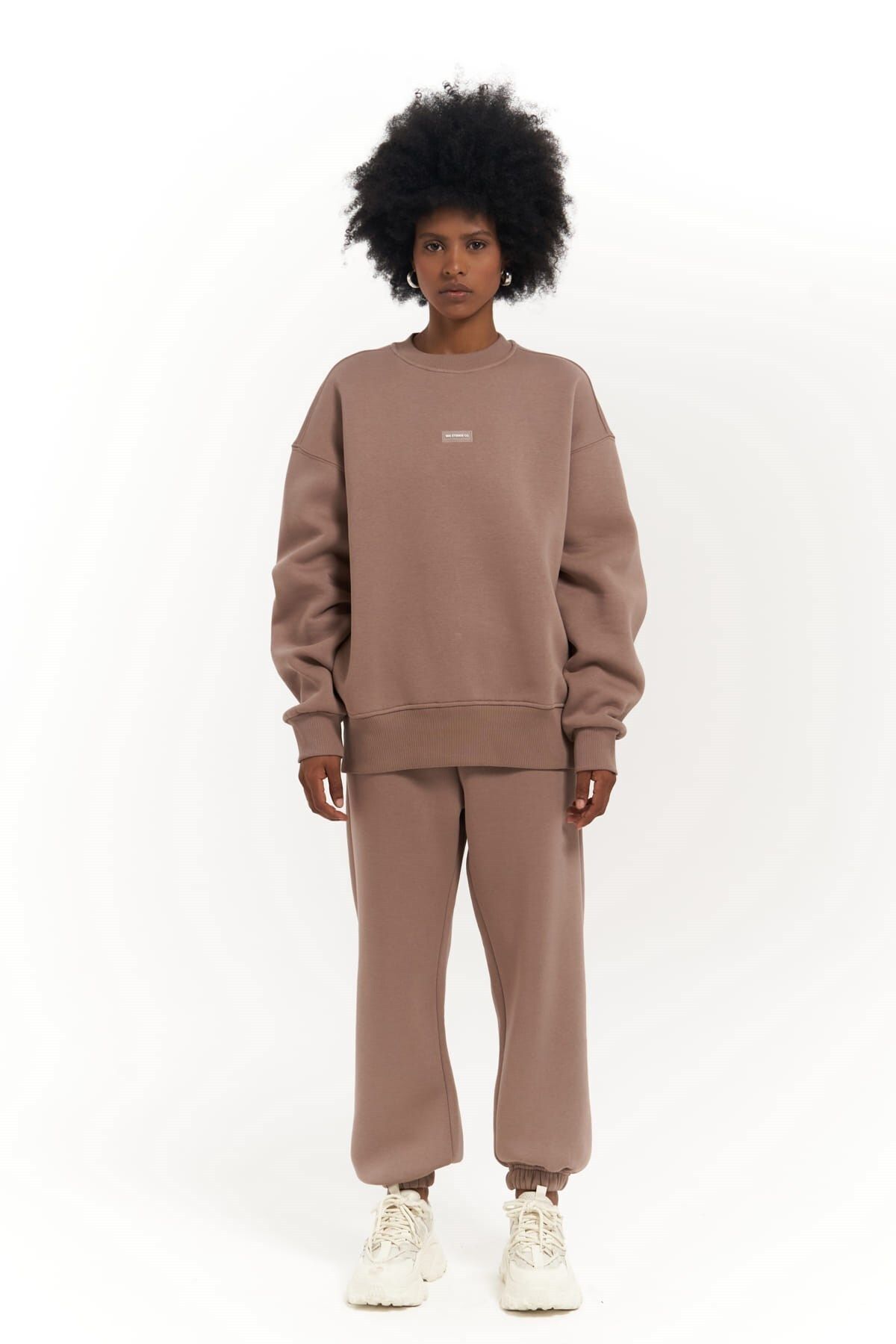 MAİ COLLECTİON-Σετ φόρμας Romana Crew Neck καφέ γκρι 2
