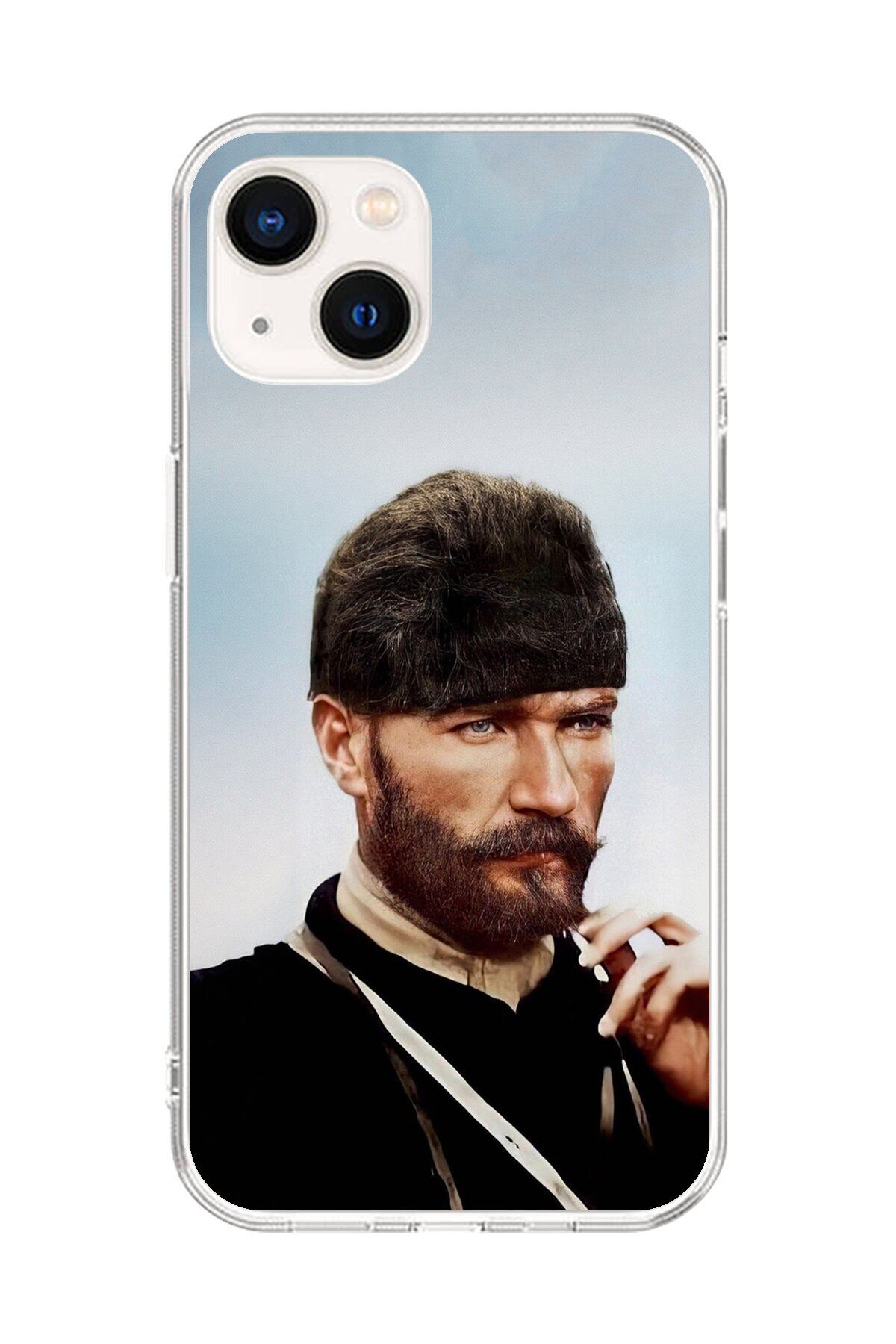 Dali Design iPhone 14 Uyumlu Şeffaf Kılıf Atatürk 2 Tasarımlı