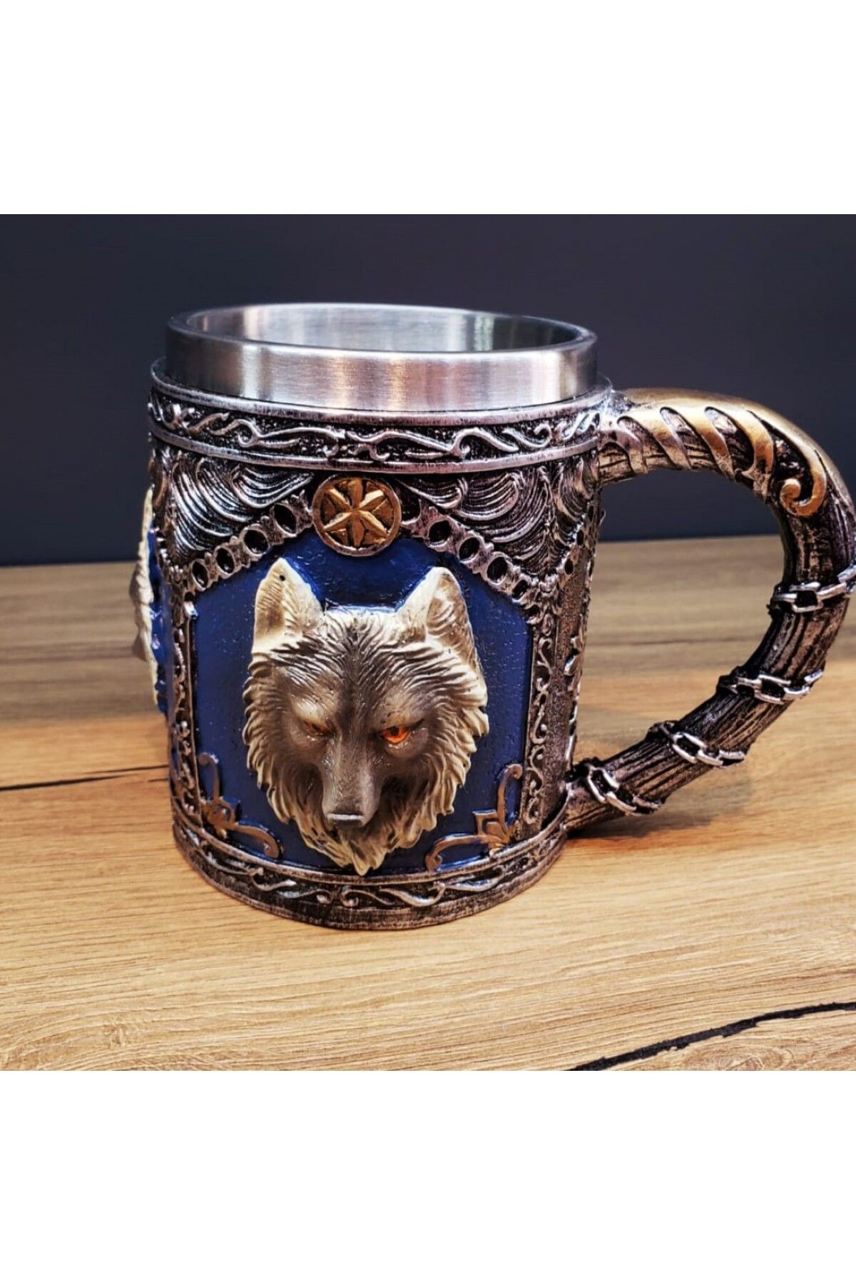 Store 3D Boyutlu Kurt Kafası Tasarımlı Kupa Bardak