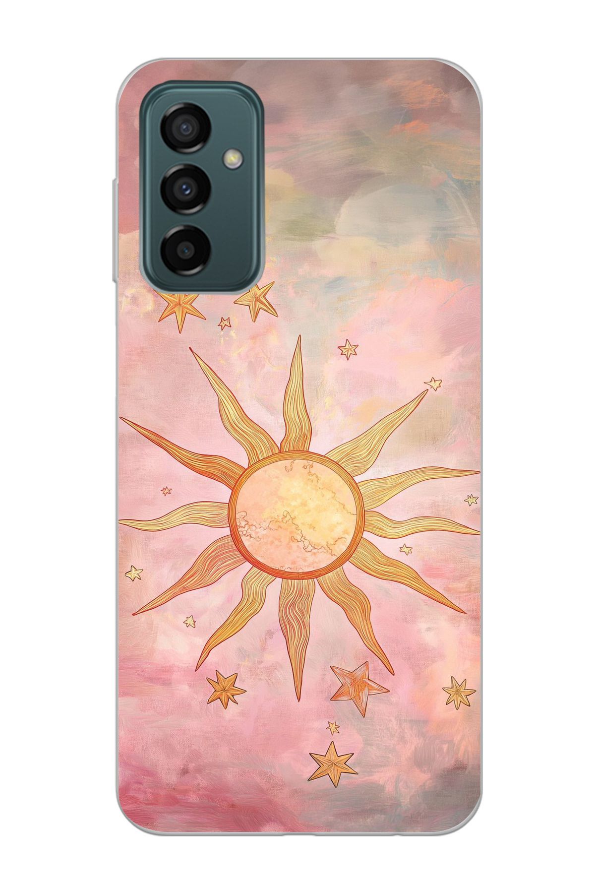 moonset Samsung Galaxy M13 / M23 Uyumlu Güneş Tasarımlı Baskılı Şeffaf Telefon Kılıfı
