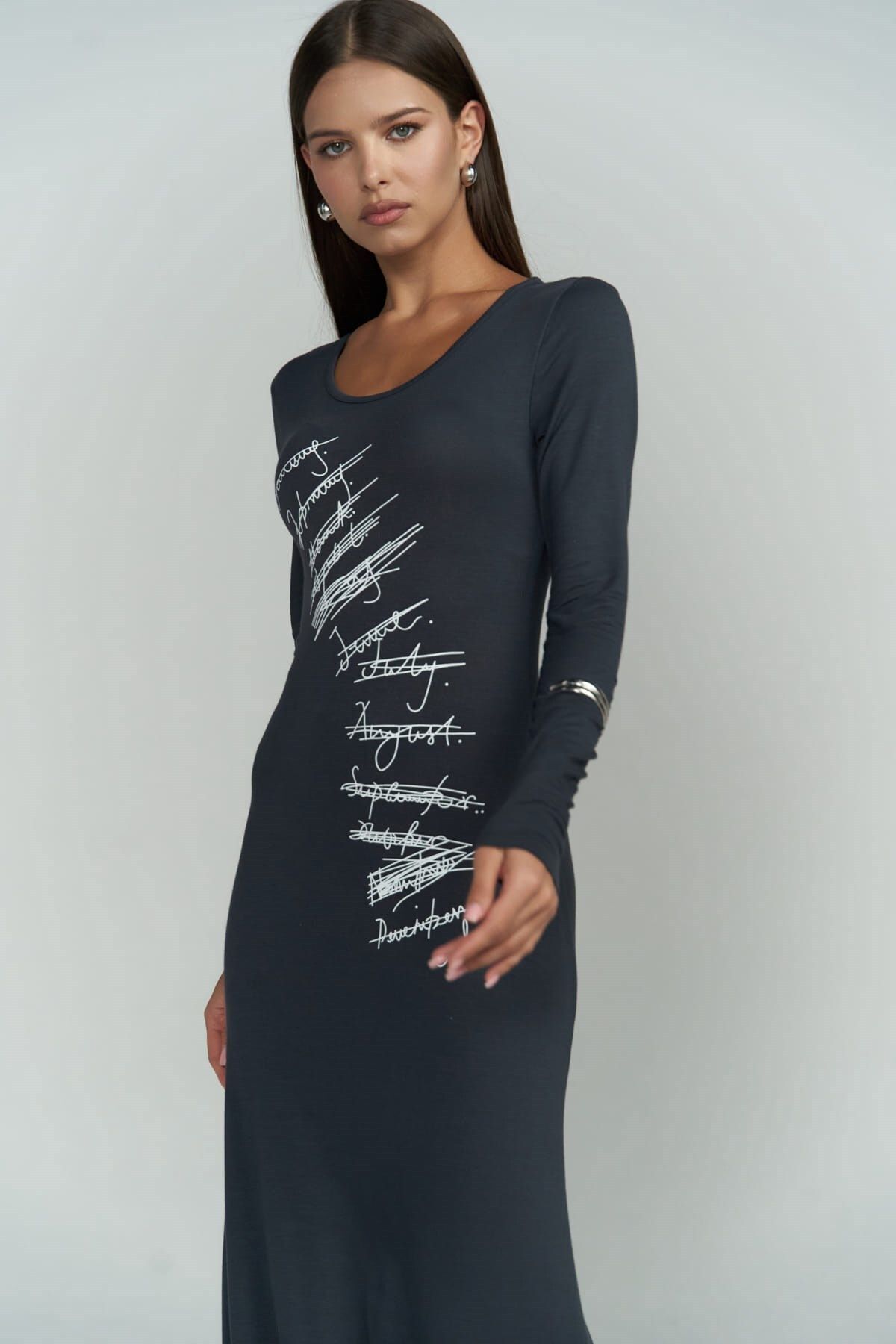 MAİ COLLECTİON-Ceria Smoked Long Dress 5