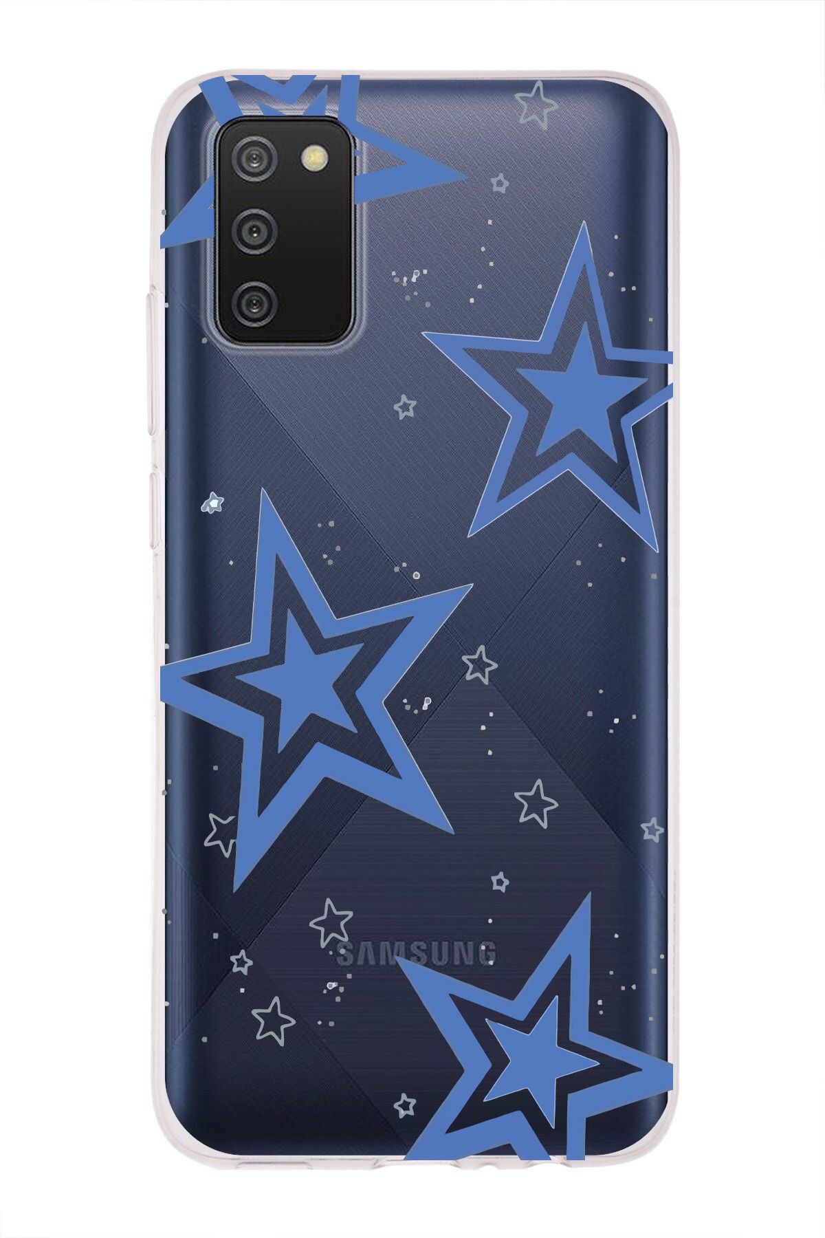 moonset Samsung Galaxy A02S Uyumlu Yıldız Tasarımlı Baskılı Şeffaf Telefon Kılıfı