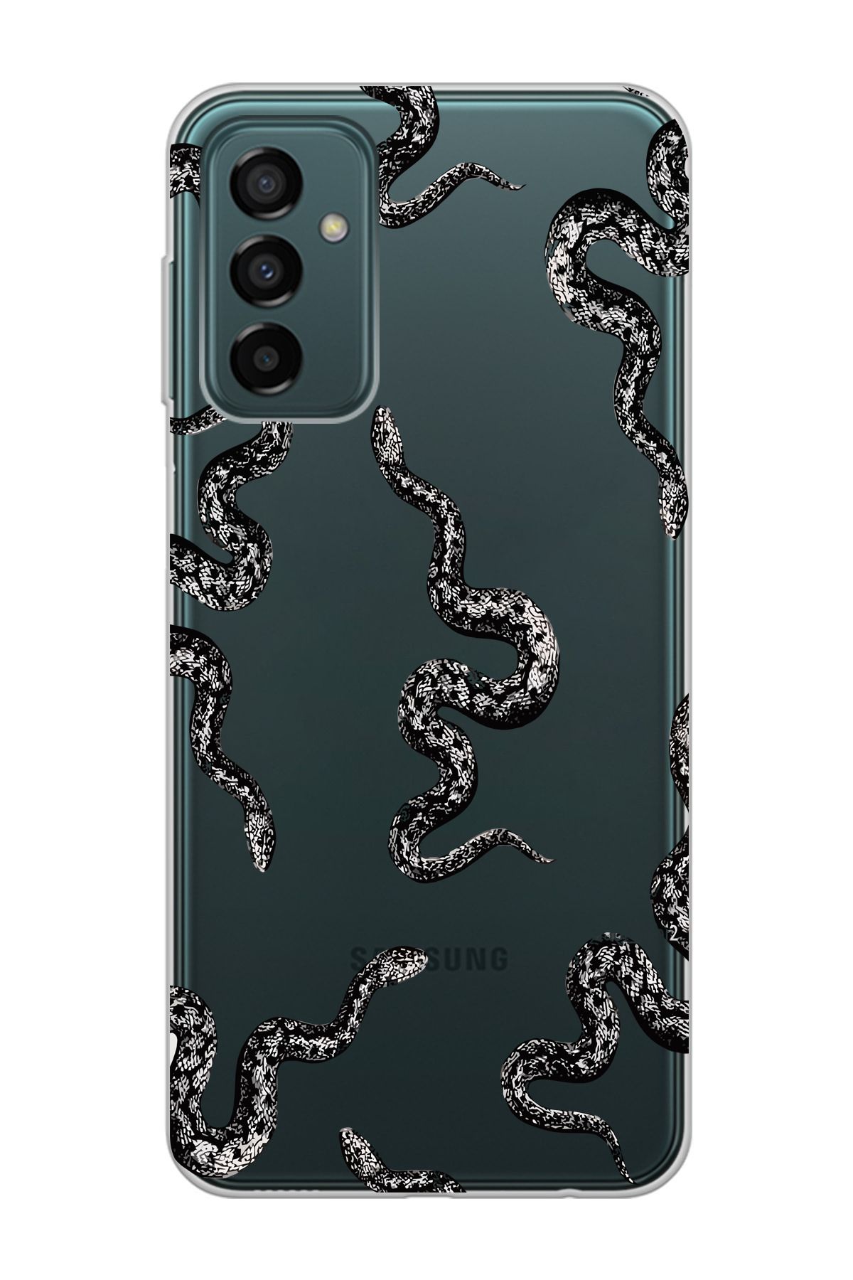 moonset Samsung Galaxy M13 / M23 Uyumlu Yılan Tasarımlı Baskılı Şeffaf Telefon Kılıfı