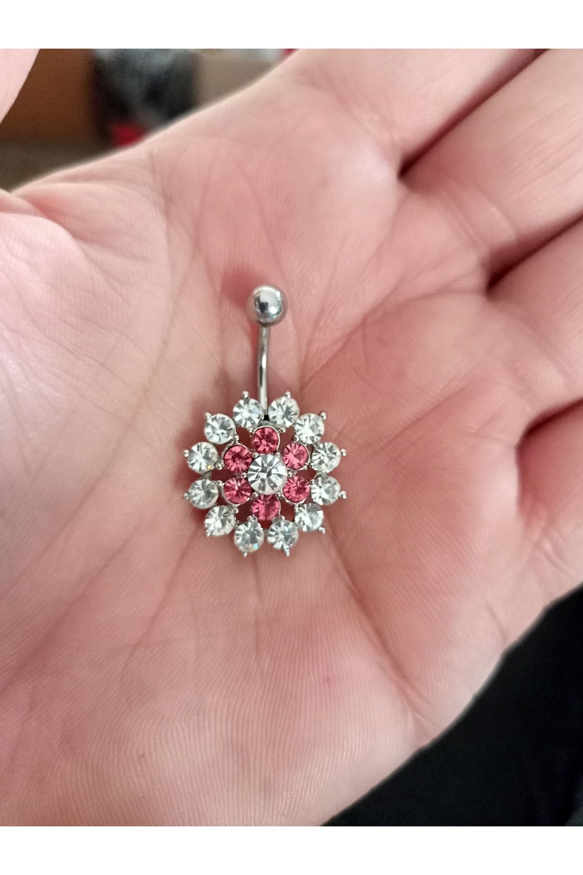 BUĞLEM Göbek Piercing Cerrahi Çelik 316L Gümüş Renk Paslanmaz Kararmaz