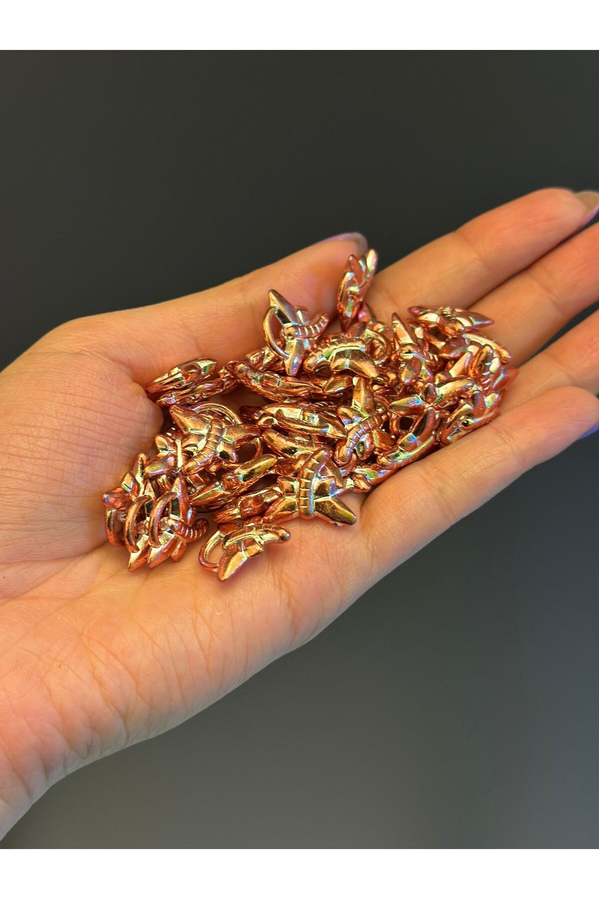 Gönülden Tasarım 42 ADET 1 CM BRONZ PLASTİK YUSUFCUK TAKI BONCUĞU