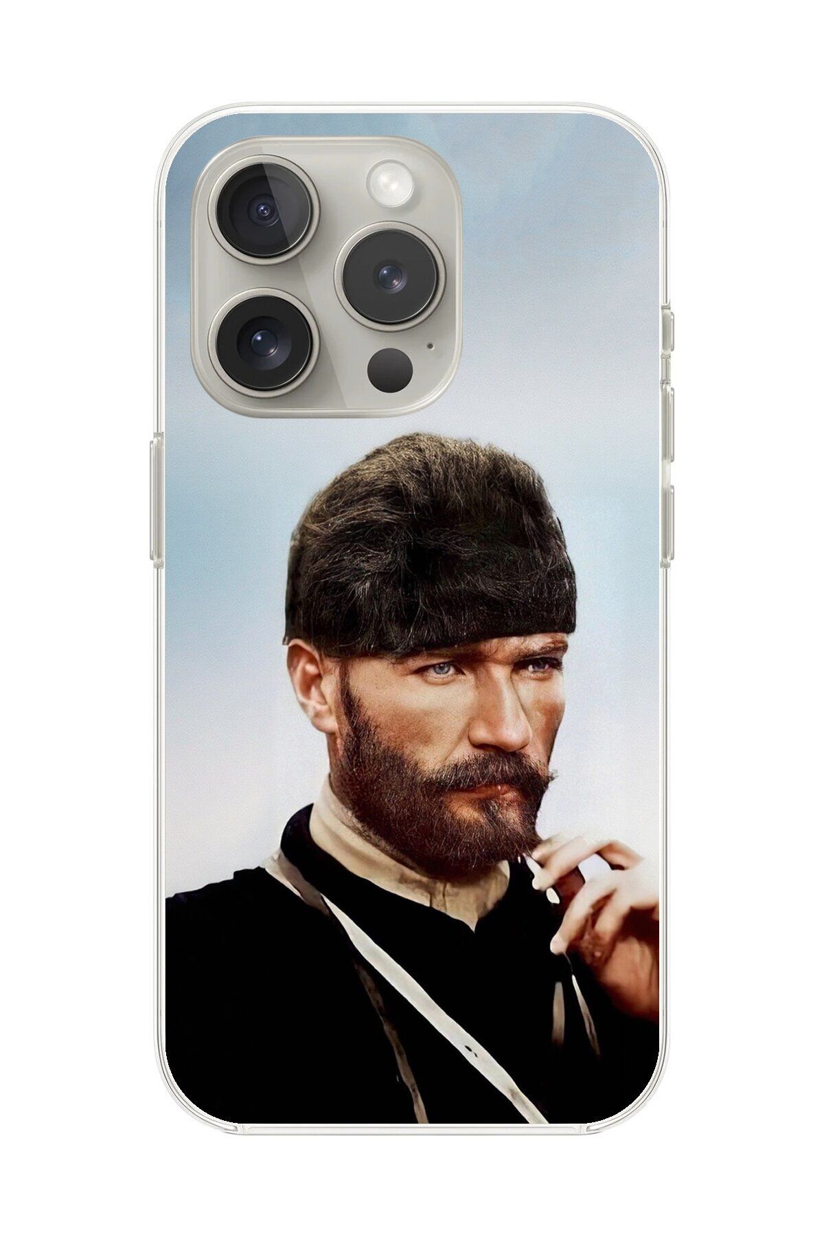 Dali Design iPhone 14 Pro Max Uyumlu Şeffaf Kılıf Atatürk 2 Tasarımlı