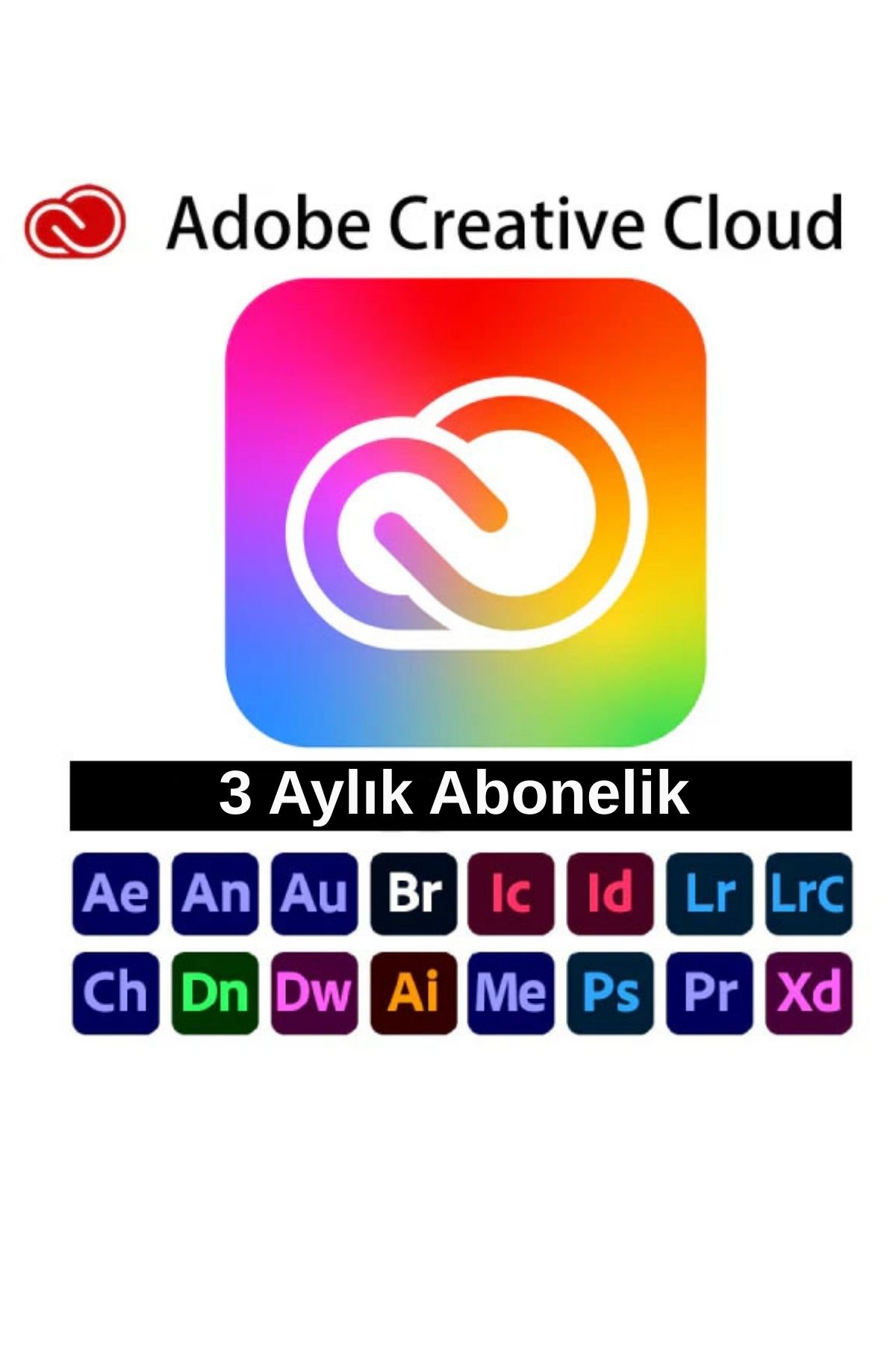 Adobe Creative Cloud 3 Aylık Lisans Kişisel Hesaba Teslim (Tüm Adobe Uygulamaları)