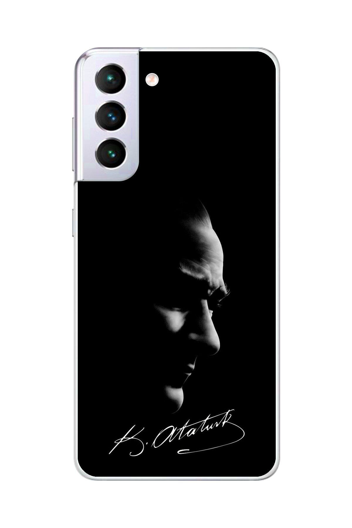 Dali Design Samsung Galaxy S21+ Uyumlu Şeffaf Kılıf Atatürk 1 Tasarımlı