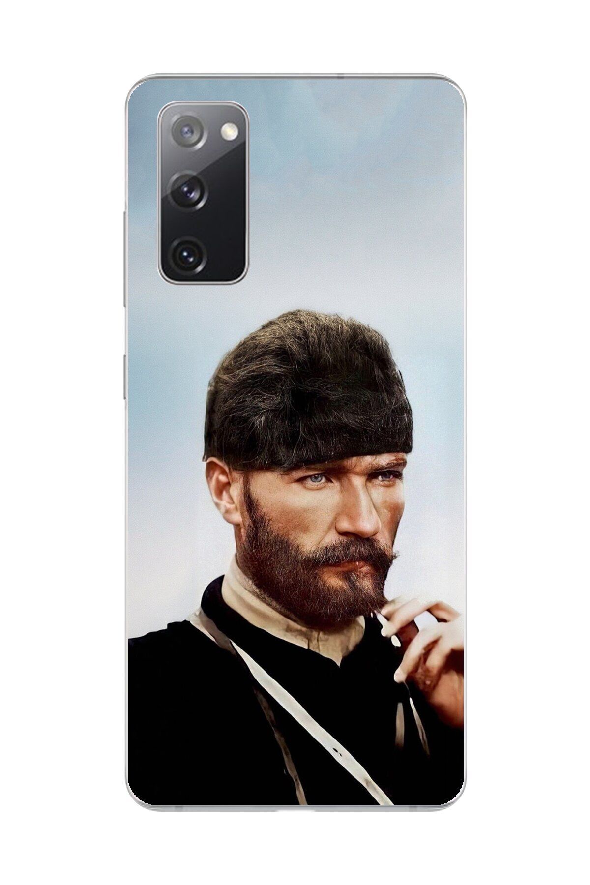 Dali Design Samsung Galaxy S20 FE Uyumlu Şeffaf Kılıf Atatürk 2 Tasarımlı