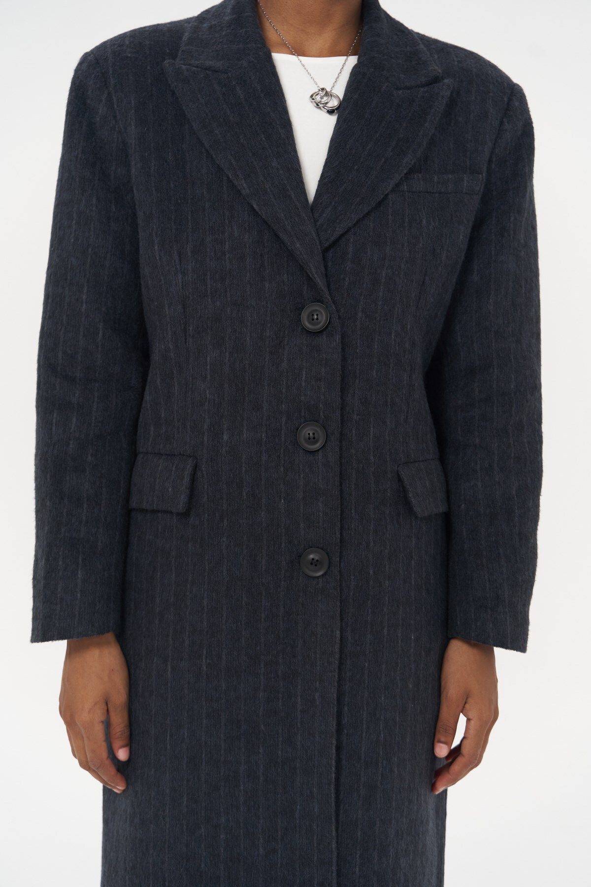 MAİ COLLECTİON-Παλτό Gasadalur ριγέ Navy Blue Masculine 5