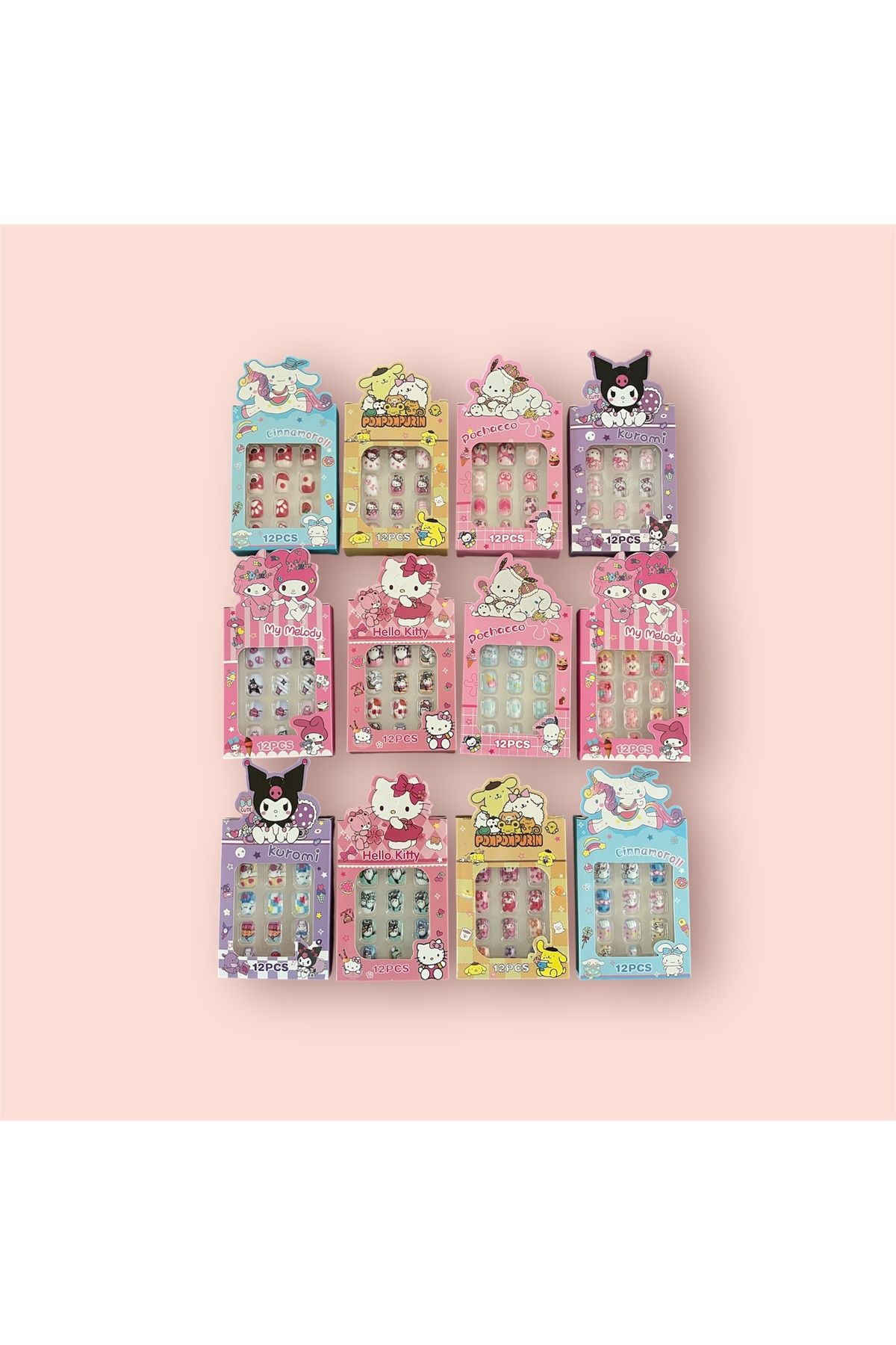 synshop Kuromi Sanrio Çocuk Takma Tırnak Yapışkanlı 1 Paket