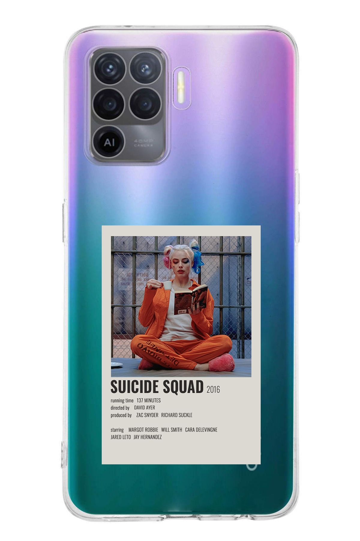 TechTree Oppo Reno 5 Lite Uyumlu Suicide Squad Tasarımlı Şeffaf Silikon Kılıf