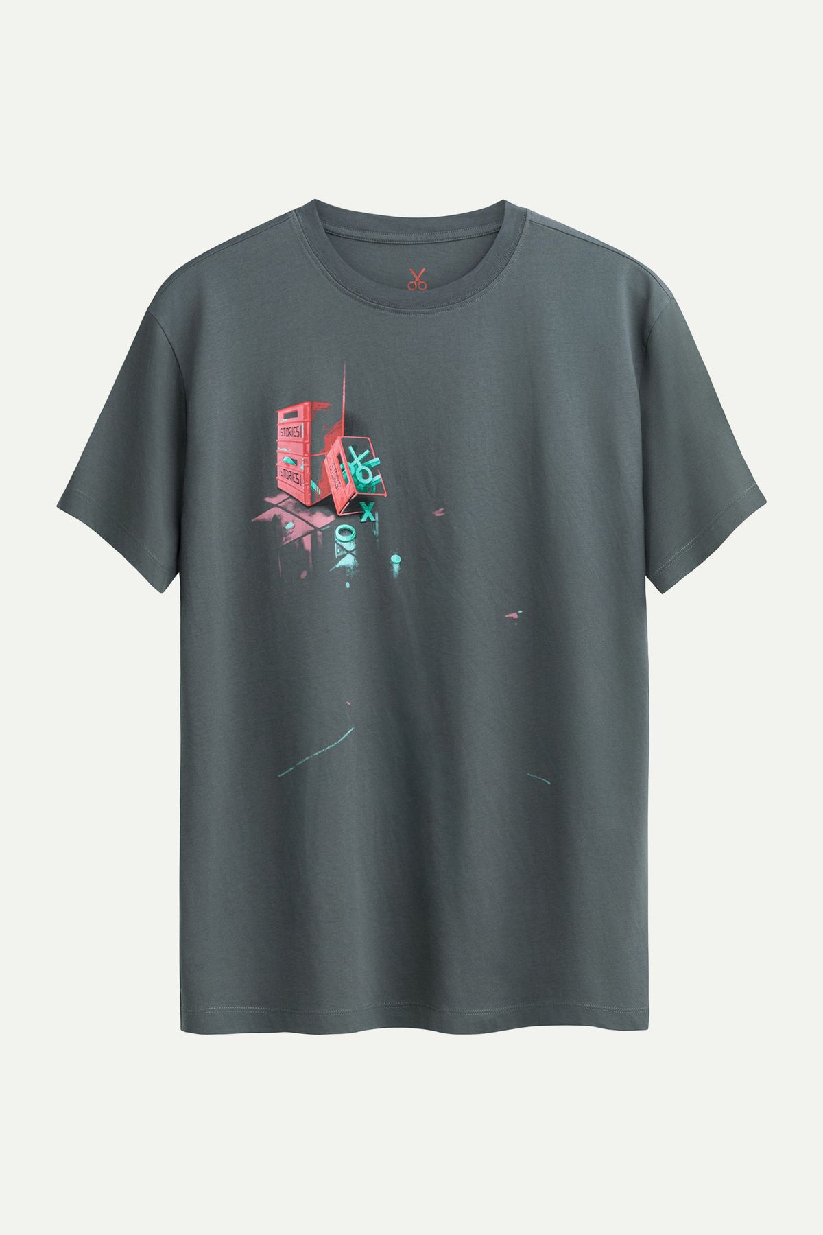KAFT Unisex Regular Fit Tasarım T-Shirt - Quti