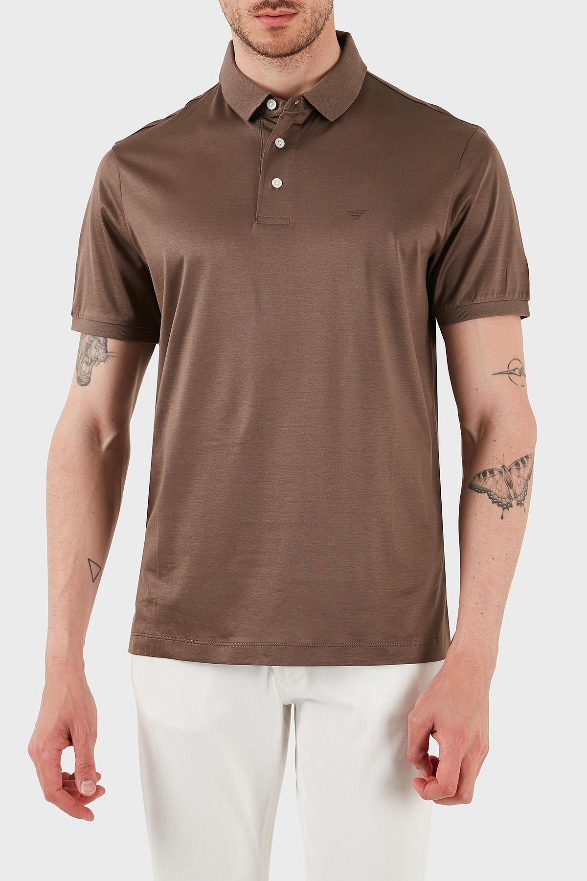 Emporio Armani Logolu Regular Fit Düğmeli Polo Yaka T Shirt Erkek POLO YAKA T SHİRT