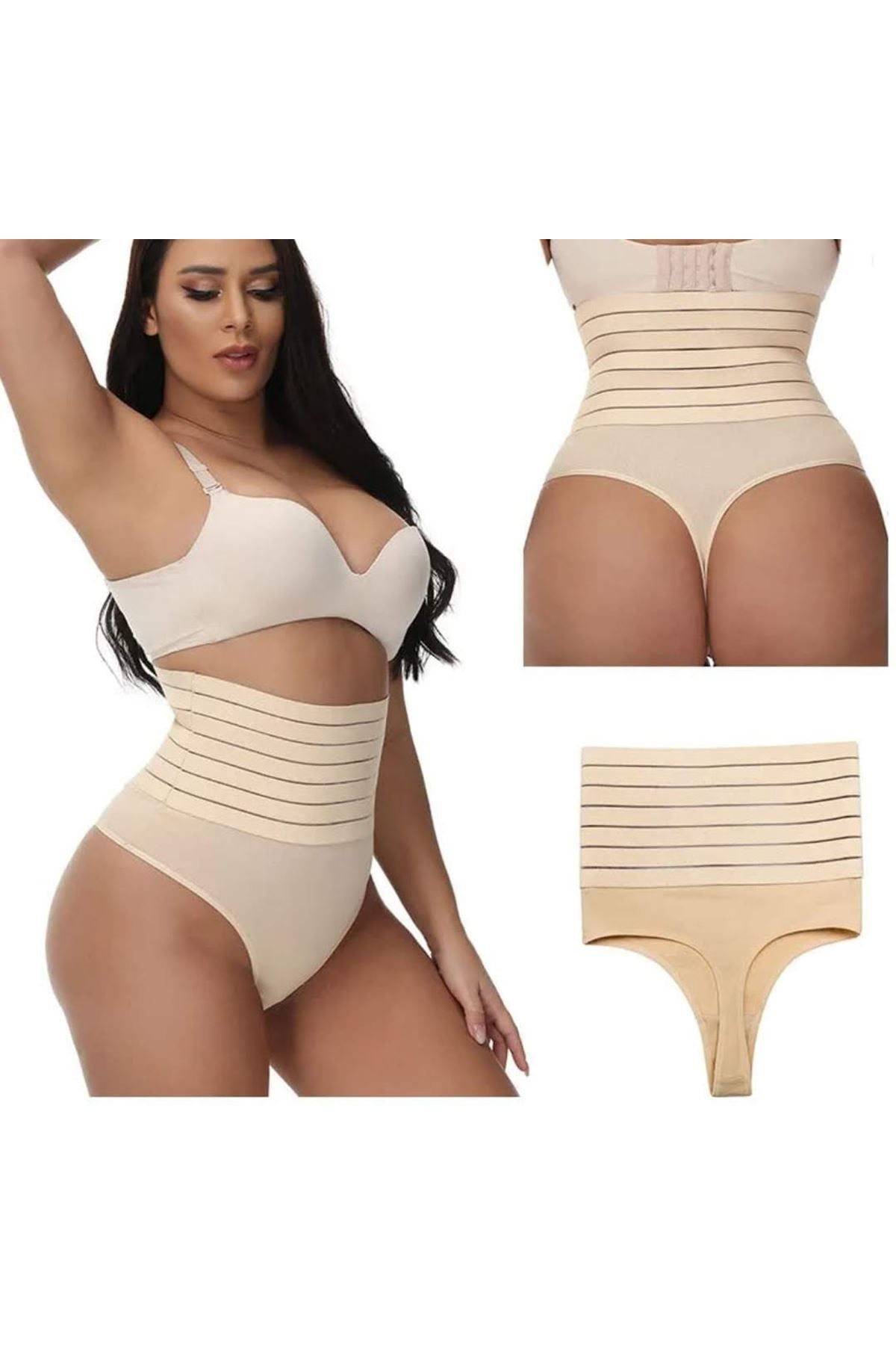 Shop58 Kadın Penye 2 Beden İncelten Korse Tanga