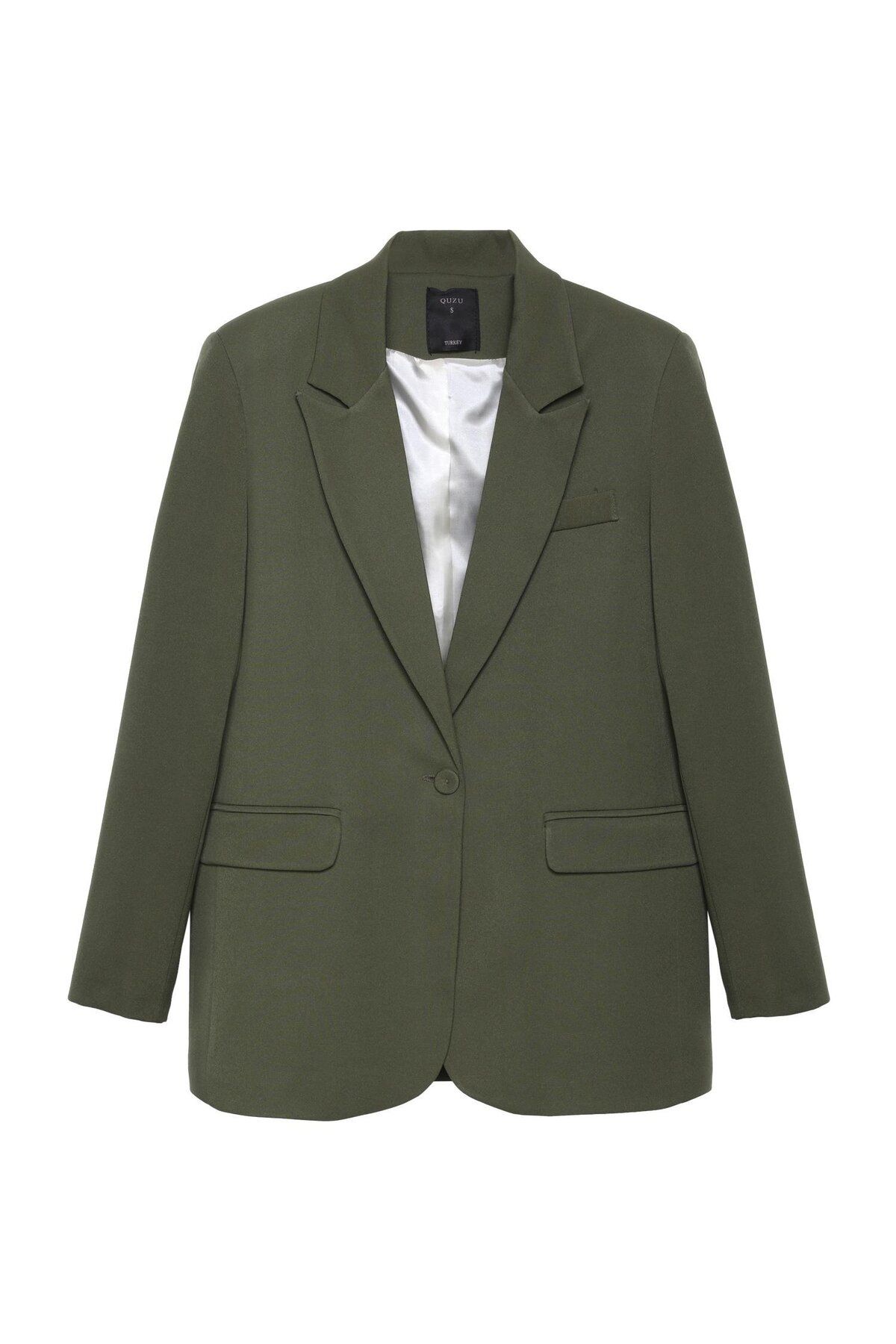 Quzu Oversize Blazer Ceket Haki