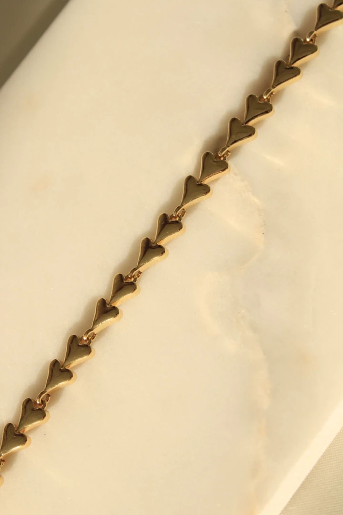 Harlofia Jewelry 14 Ayar Altın Kaplama Kalp Yolu Bileklik