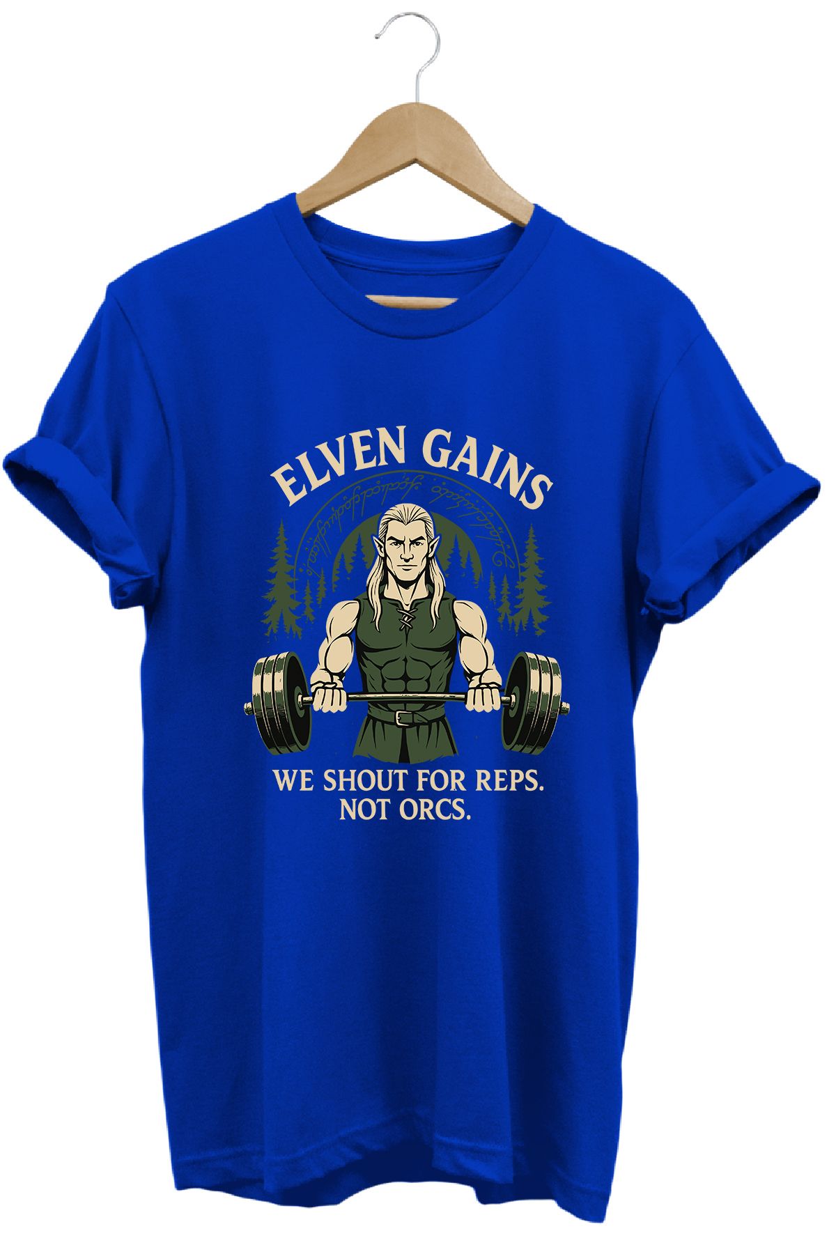 remonz Legolas Gym LOTR Regular Fit %100 Pamuk Yumuşak Dokulu Bisiklet Yaka Tişört