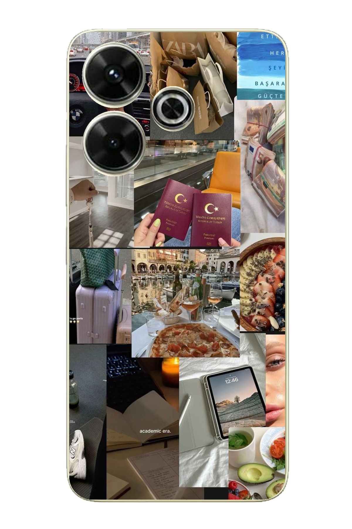 TechTree Redmi 13 Uyumlu Yeni Vision Board Hayal Panosu Tasarımlı Şeffaf Silikon Kılıf